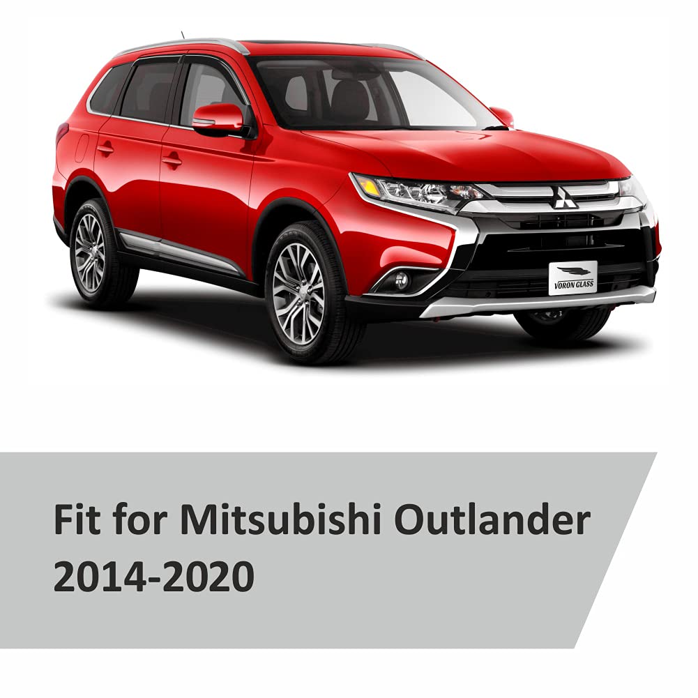 Voron Glass Tape-On Extra Durable Rain Guards For Mitsubishi Outlander 2014-2021, Window Deflectors, Vent Window Visors, 4 Piece