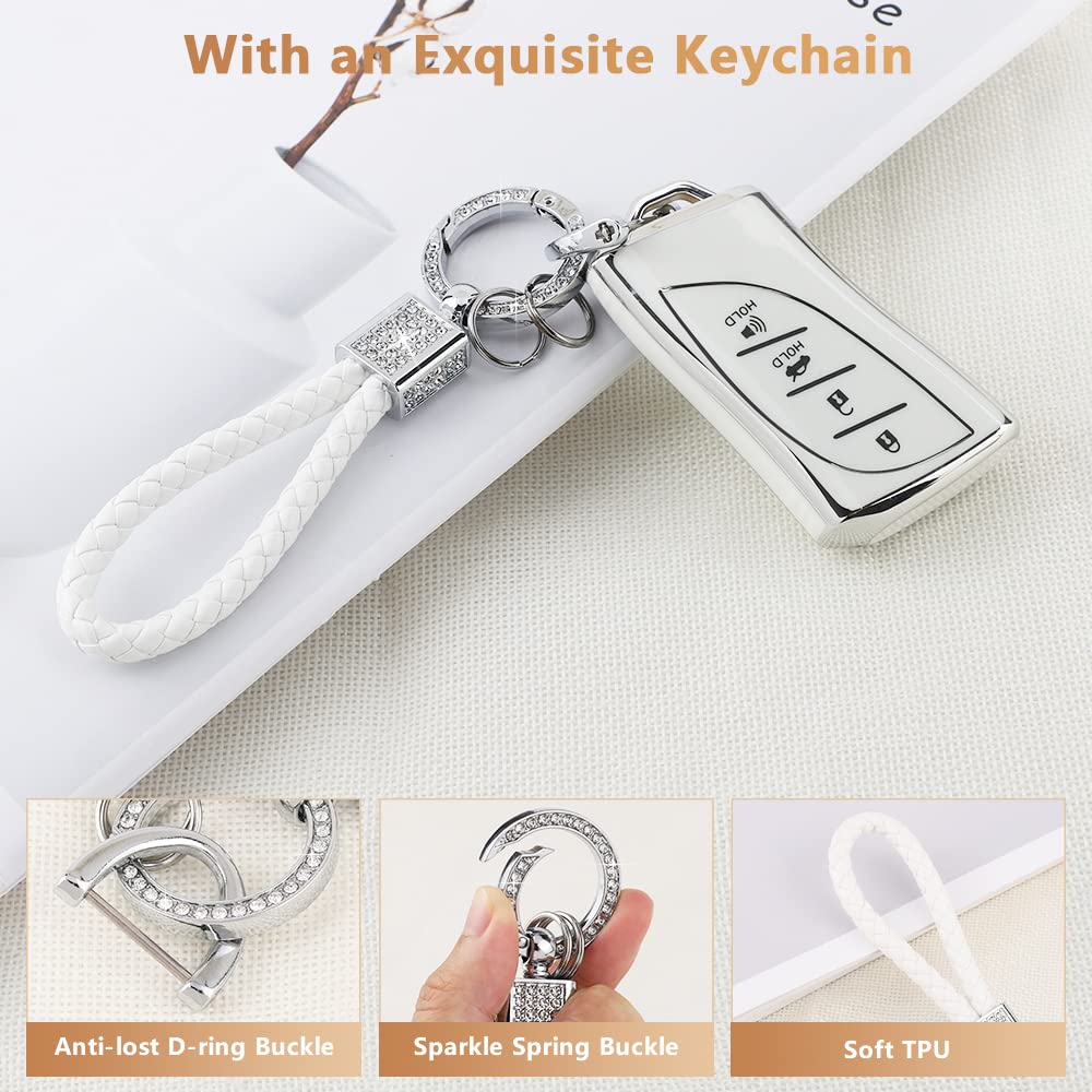 Pifoog For Lexus Key Fob Cover Bling Keychain Tpu Car Keys Case Shell Protector Protection For Lexus Gx Es Nx Lc Rc Ls Ux Access