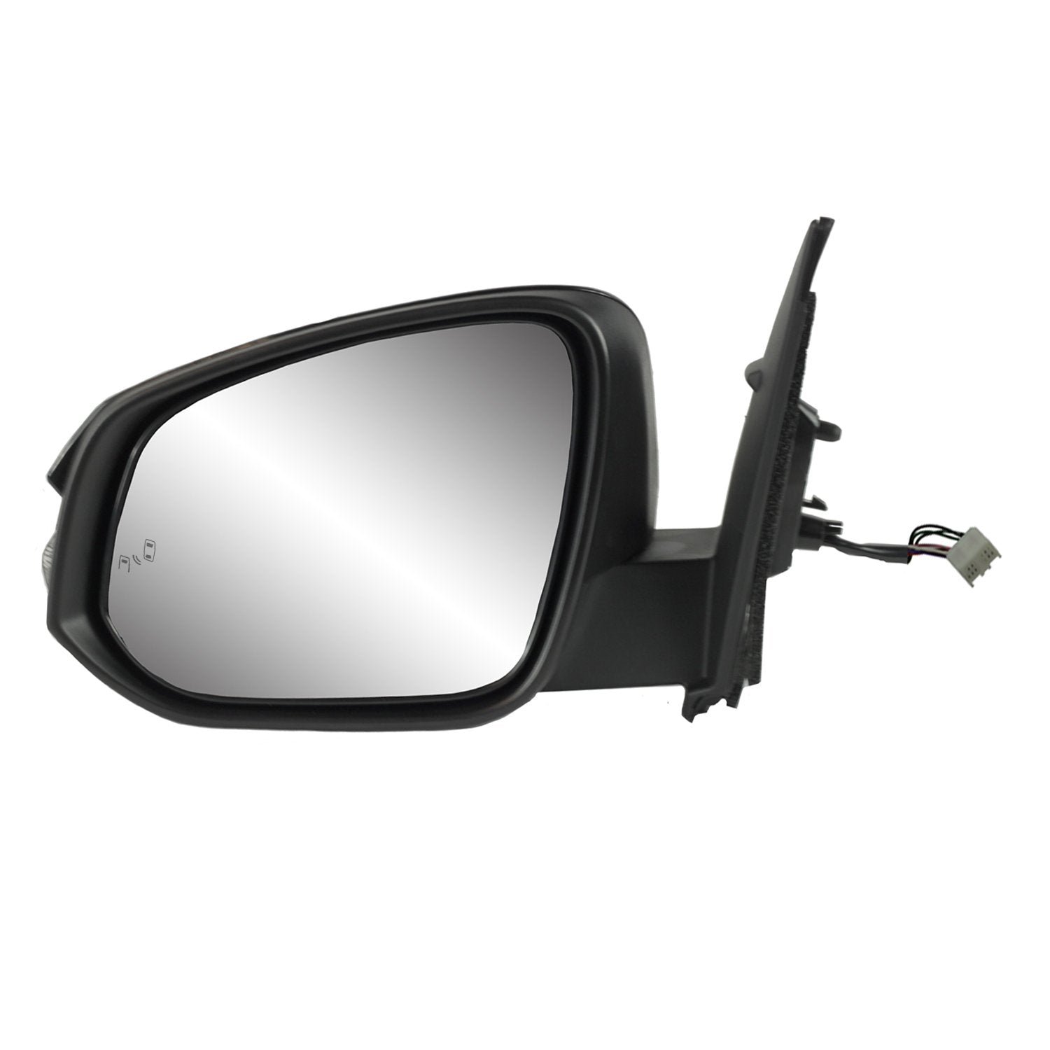 Driver Side Mirror for Toyota RAV4, US Built, Text blk w/PTM, w/Turn Signal, Blind spot Detection System, Foldaway, w/o Side Vie