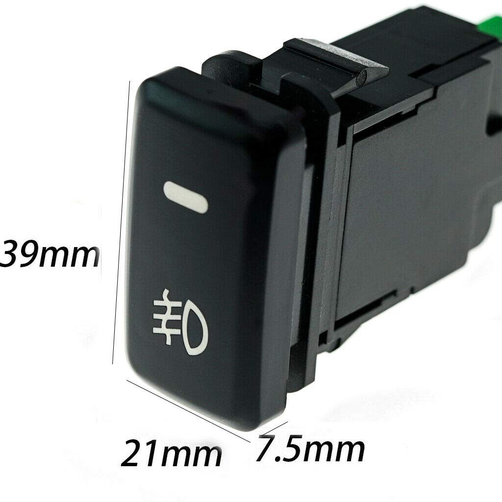 Xotic Tech Factory Style 4-Pole 12V Push Button Switch W/Led Background Indicator Lights For Fog Lights, Drl, Led Light Bar, Etc Fit Standard Size (39 X 21 Mm)