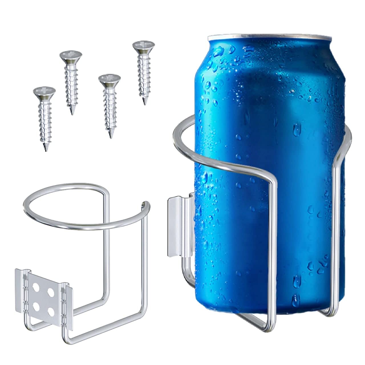 Skywin Wall Mounted Cup Holder - 2 Pack Boat Cup Holder For Yacht, Truck, Car And Rv Installs On Walls And Railings - Wall Rv Cup Holder Fits Drink Cans, Bottles And Cups (Screw Mount)