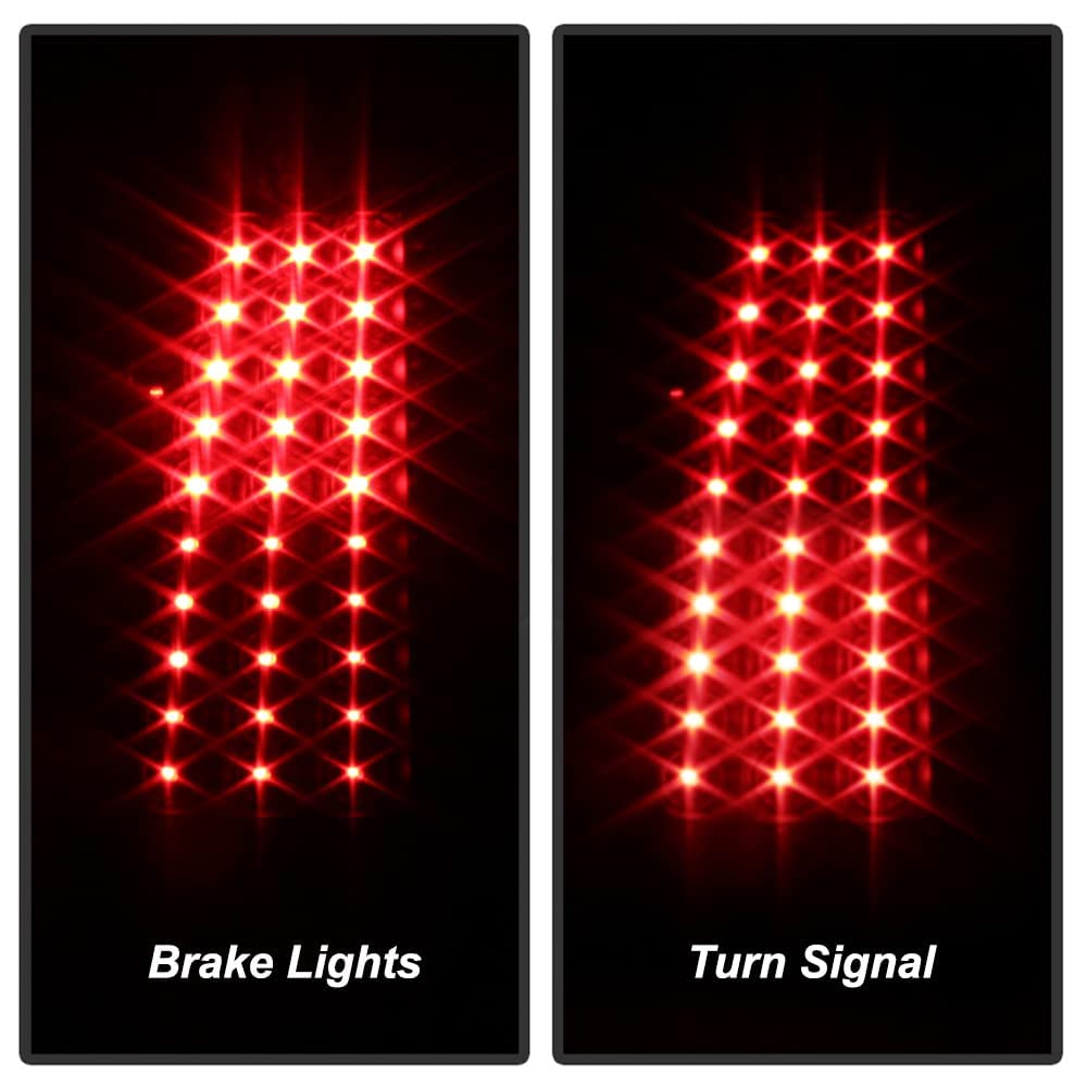 Acanii - For Black Smoke 1999-2002 Chevy Siverado 1500 Gmc Sierra Led Tail Lights Brake Lamps