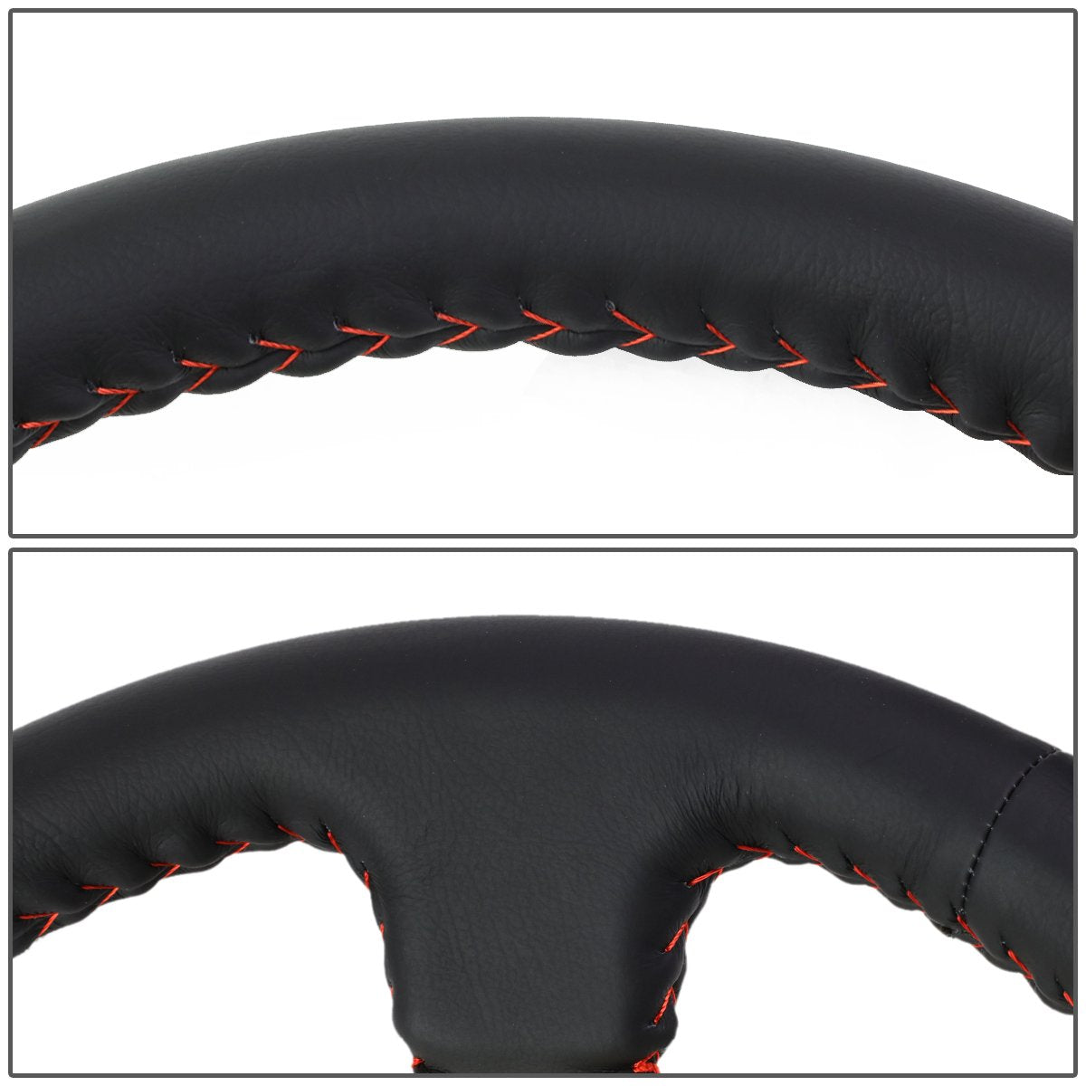 Nrg Innovations Rst-036Gd Reinforced Steering Wheel ((3'' Deep, 4Mm) 350Mm Sport Wheel - Black Leather, Red Baseball Stitch, Gol