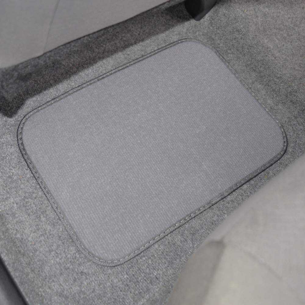 Bdk Premium 4Pc Set Of Carpet Car Floor Mats With Vinyl Safety Heel Pad For Car, Truck, Suv, Coupe Sedan, Light Gray (Mt-100-Lg)