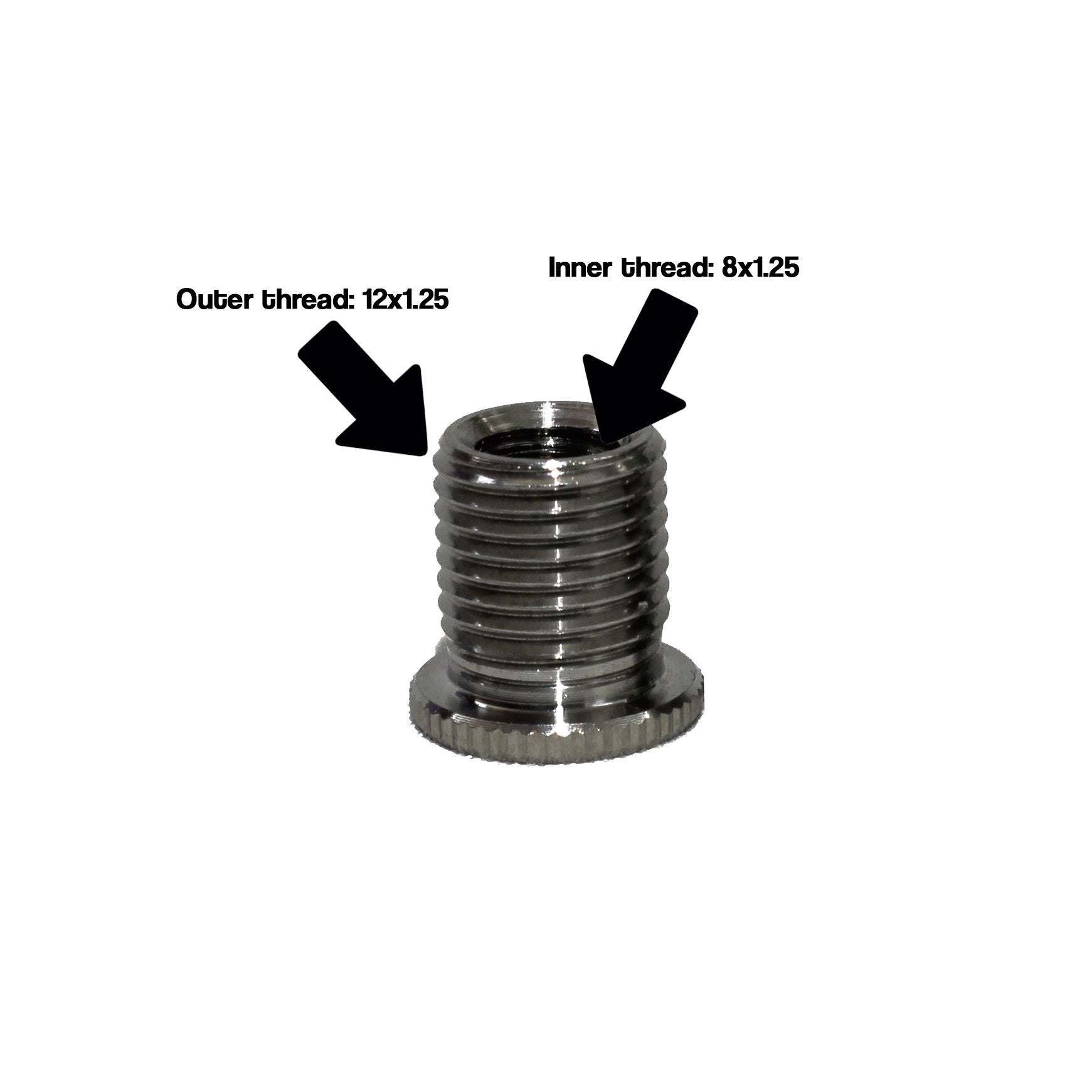 Kei Project Metric Thread Stainless Steel Shift Knob Shifter Manual Stick Adapter Kit (12X1.25 To 8X1.25)