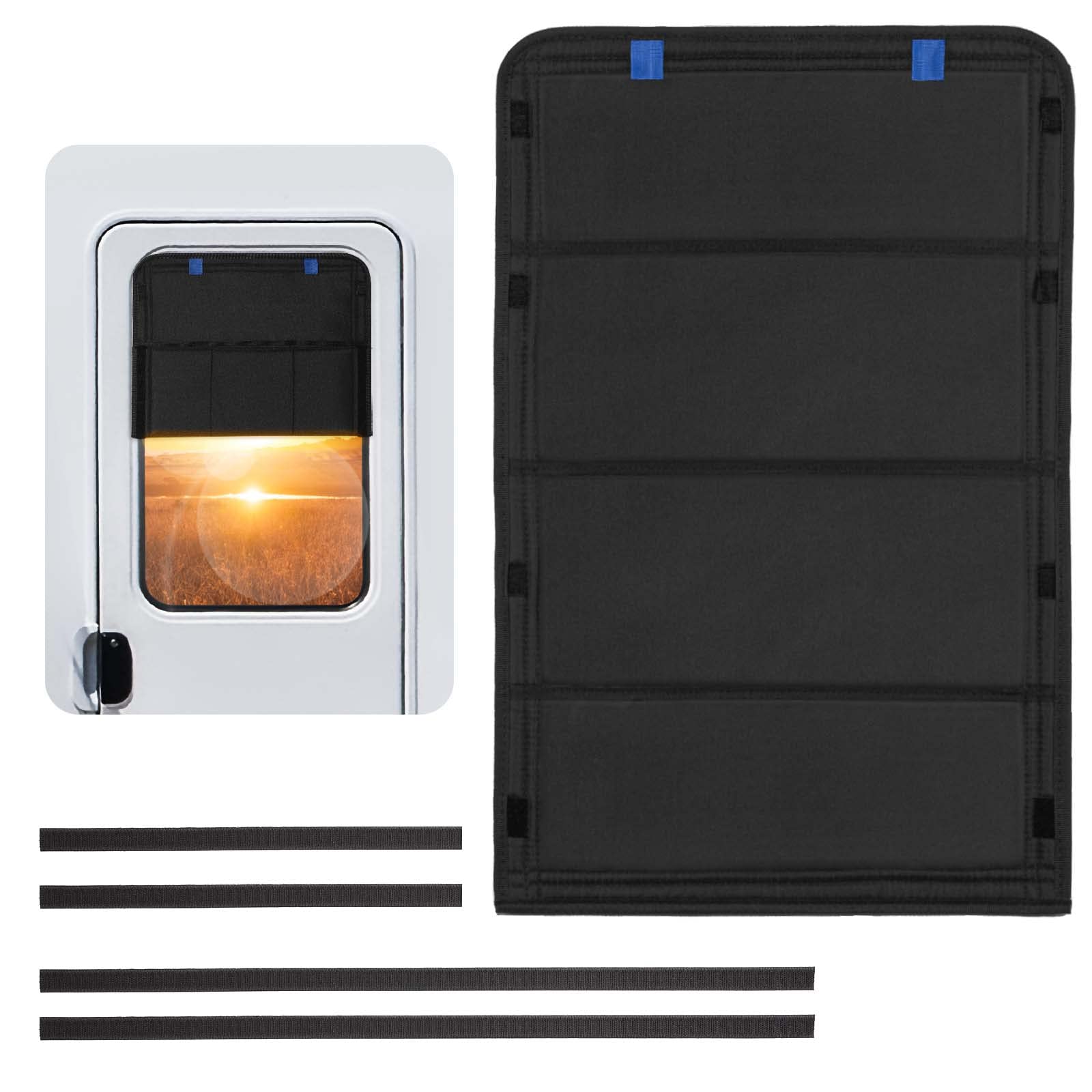 Funomo Rv Door Window Shade, New Model Foldable Rv Blackout Window Cover, Uv Rays Protection Camper Trailer Door Window Cover, H