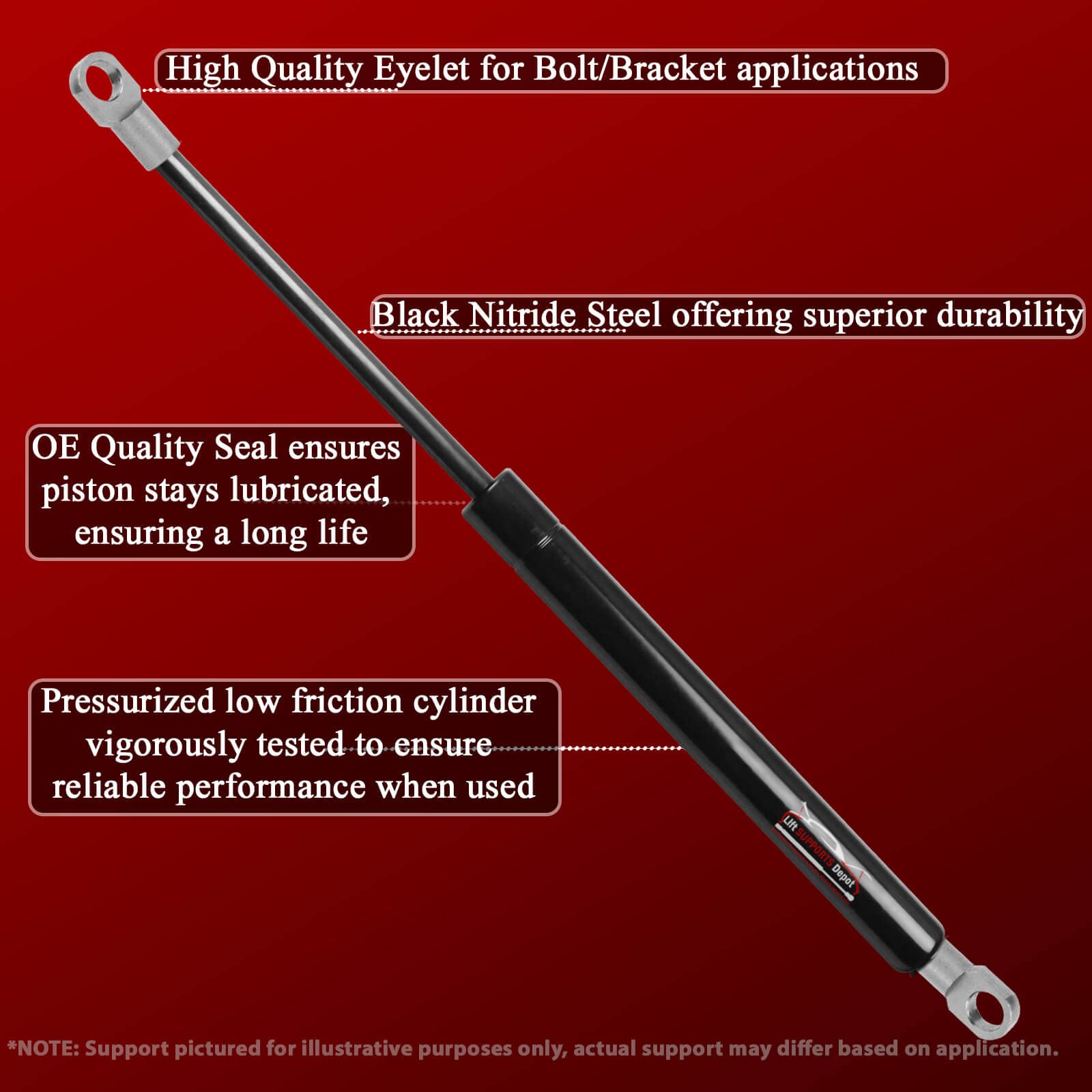Lift Supports Depot Qty (1) Ferrari 328Gtb 328Gts 288Gto 1985 To 1989 Front Trunk Area Lift Support Replaces 1832Bm 62380500 Sho