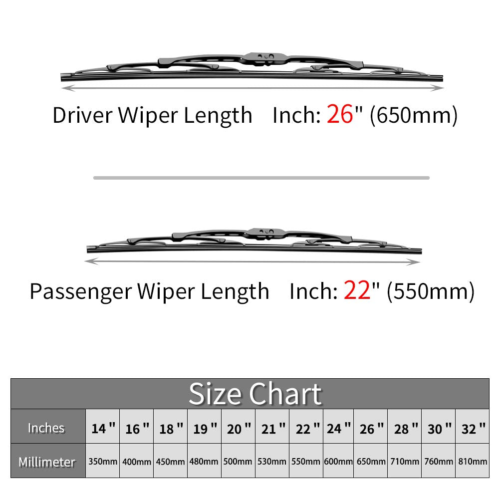 Replacement For 2002-2008 Toyota Corolla Windshield Wiper Blade - 24''+18'' Front Window Wiper Blades, Otuayauto Factory Afterma