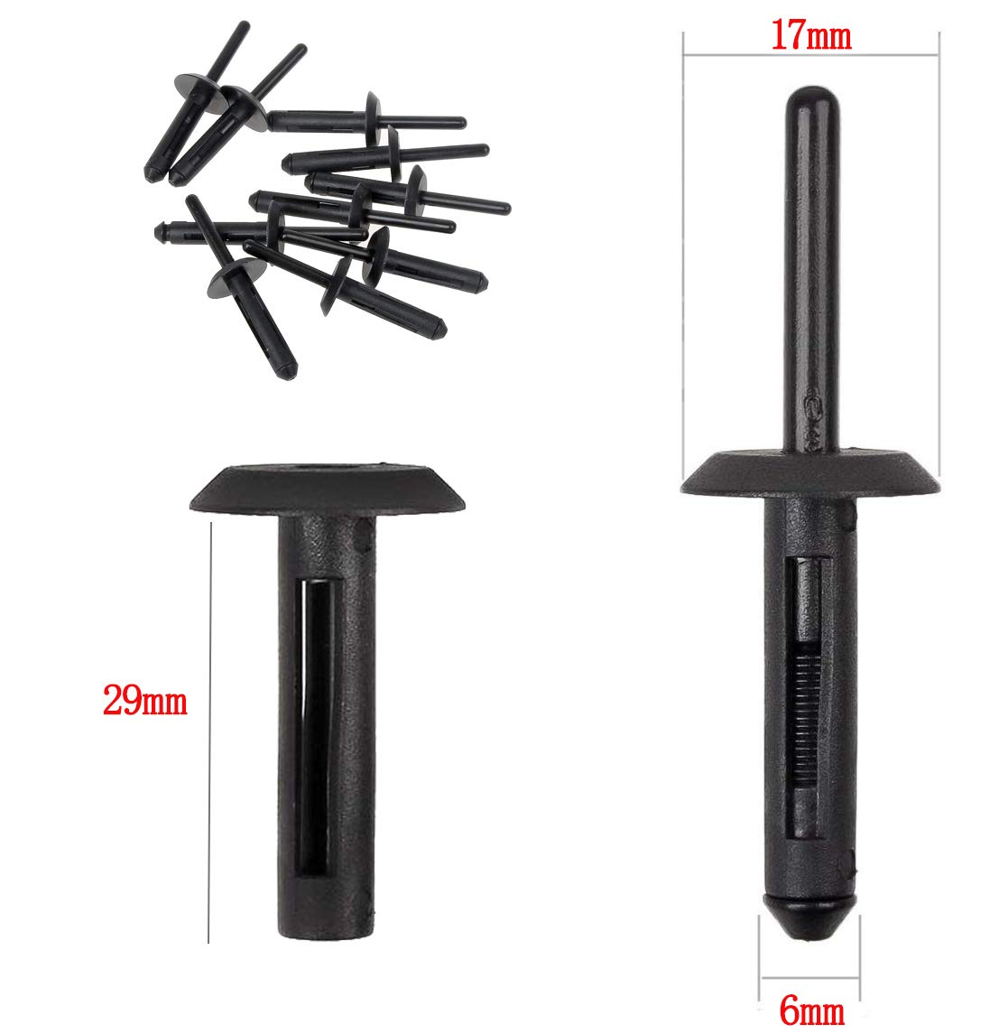 Niteguy 140Pcs Plastic Rivet Clip,Plastic Fasteners Kit Fender Liner Fastener Rivet, For Ford Gmc,Jeep Wrangler 07-15,Dodge Aven