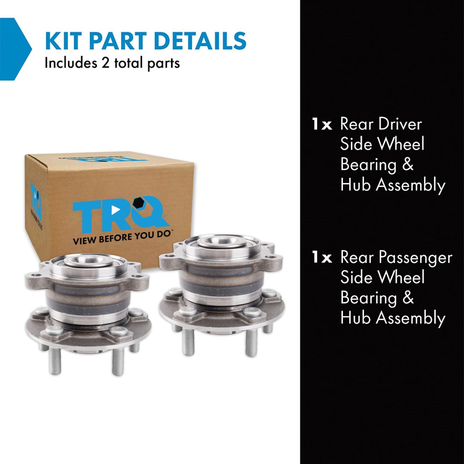 Trq Rear Wheel Hub Bearings Assembly Set Compatible With 2021-2023 Ford Bronco Sport 2020-2022 Escape Lincoln Corsair