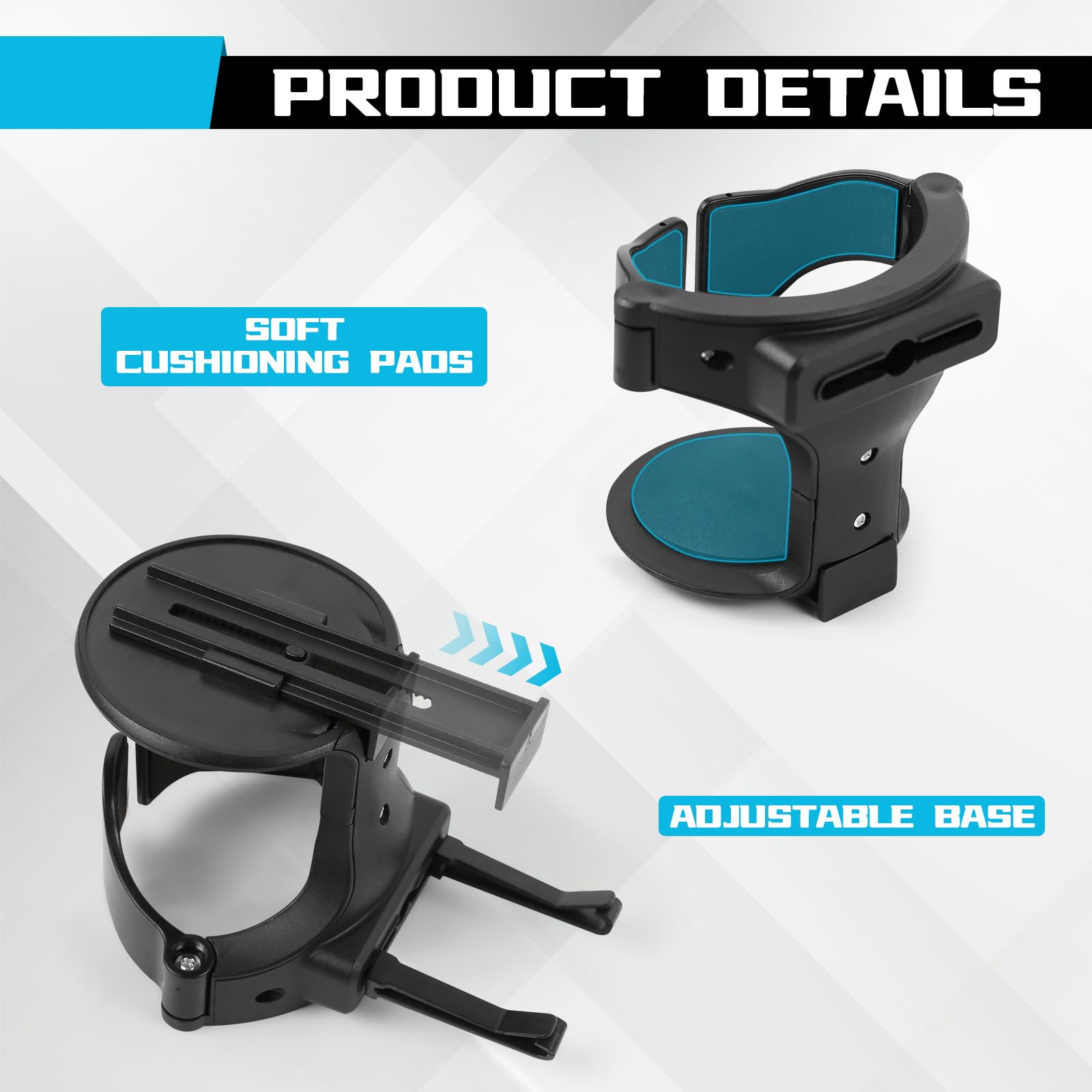 Wuyaoyao Car Cup Holder, Cup Holder for Car Air Vent, Automotive Air Vent Cup Holder Expander with 3 Kinds Mounting Clips, Drink