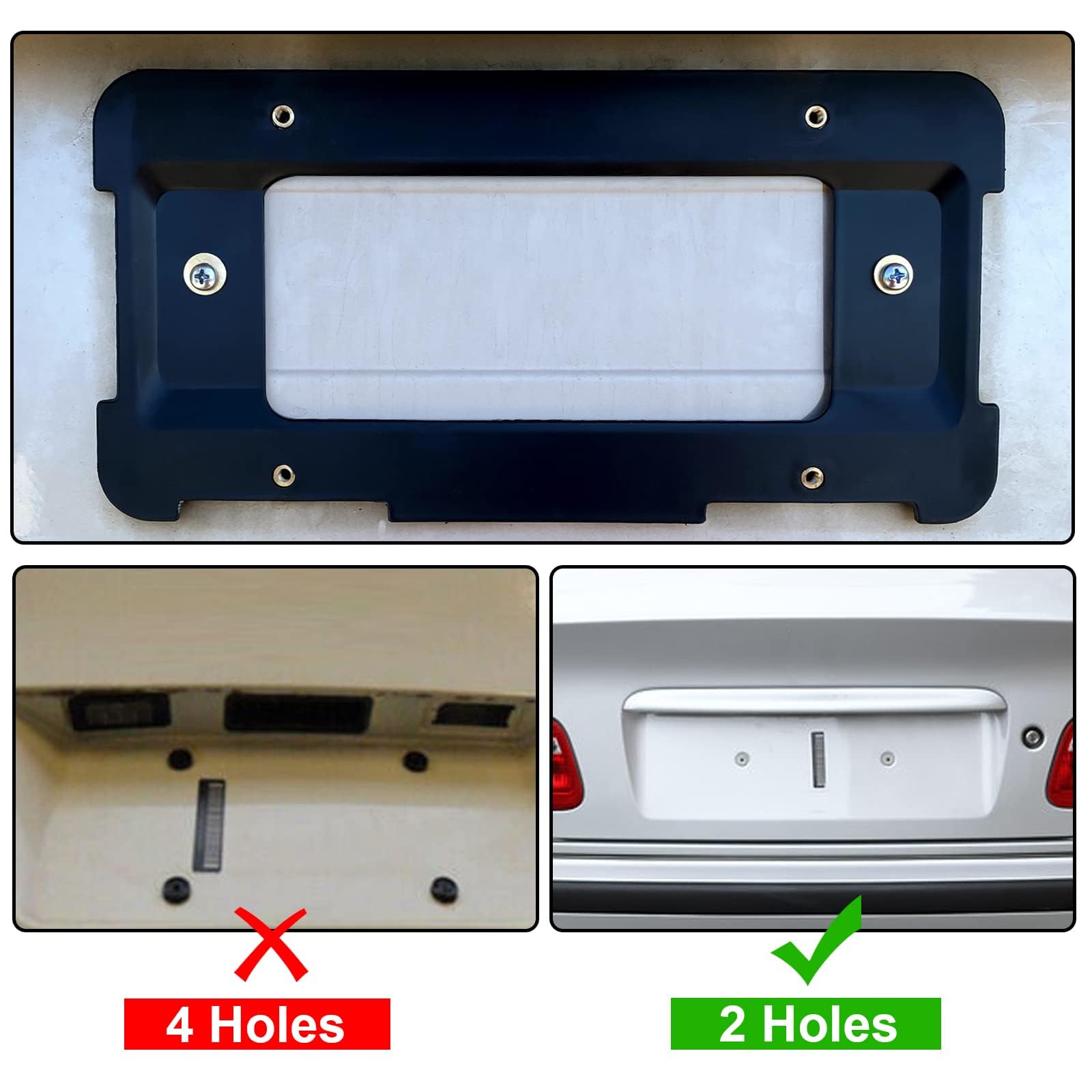 ECOTRIC Rear License Plate Holder Mount Bracket Frame Compatible with BMW 1/2/3/4/5/6 Series X1 X3 X4 X5 X6 Replacement for 5118