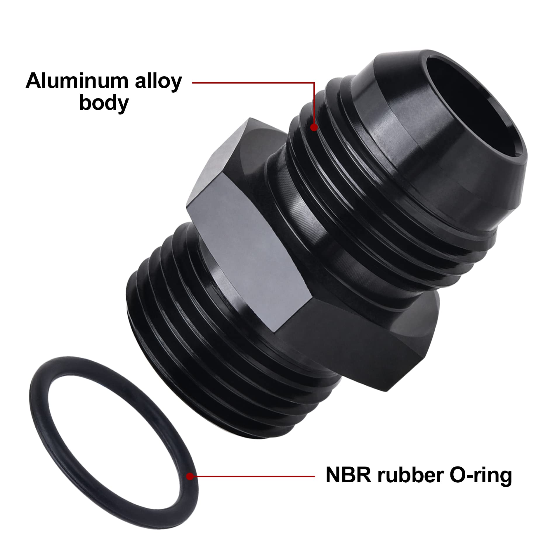 Evil Energy 12An Flare To An12 Orb Male O-Ring Fitting Adapter 2Pcs