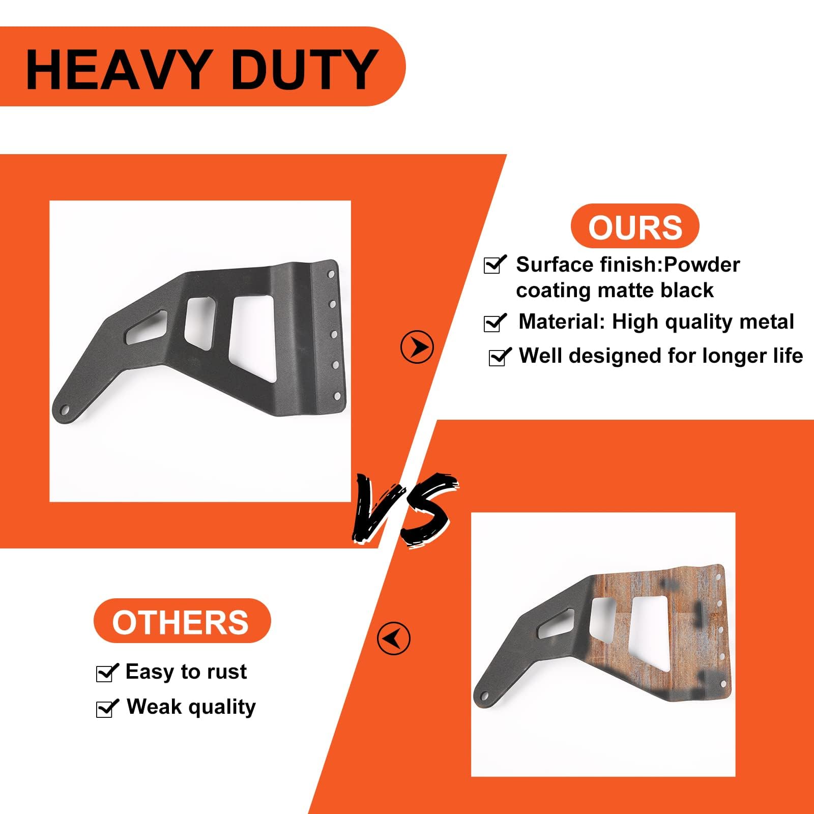 ECOTRIC 50' Straight/Curve Roof LED Light Brackets Compatible with 1997-2003 Ford F-150 Upper Windshield Roof Light Bar Mount Brackets Pair Black