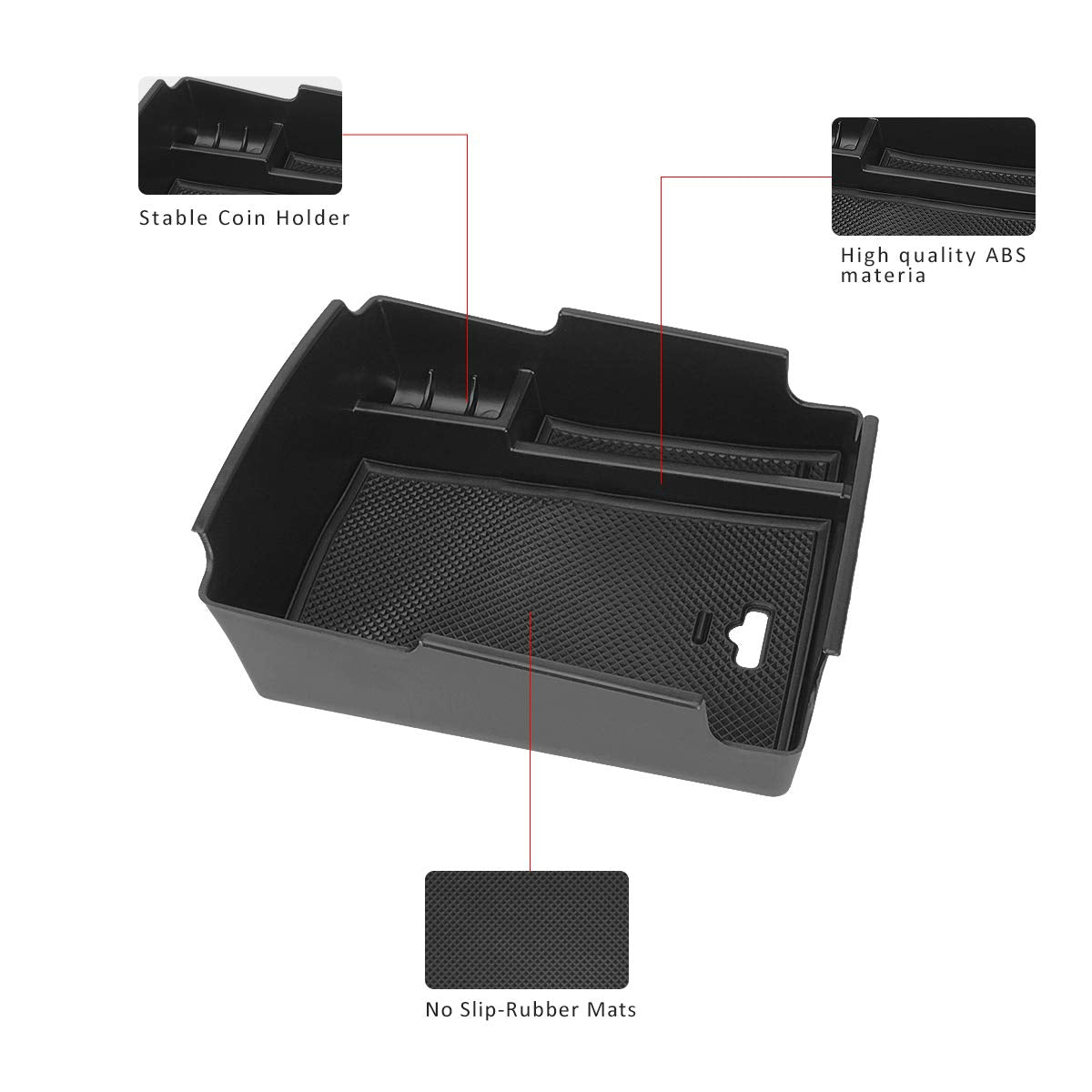 Auovo Center Console Organizer Tray For Hyundai Elantra Accessories Interior 2017-2020 Armrest Secondary Storage Box Glove Palle