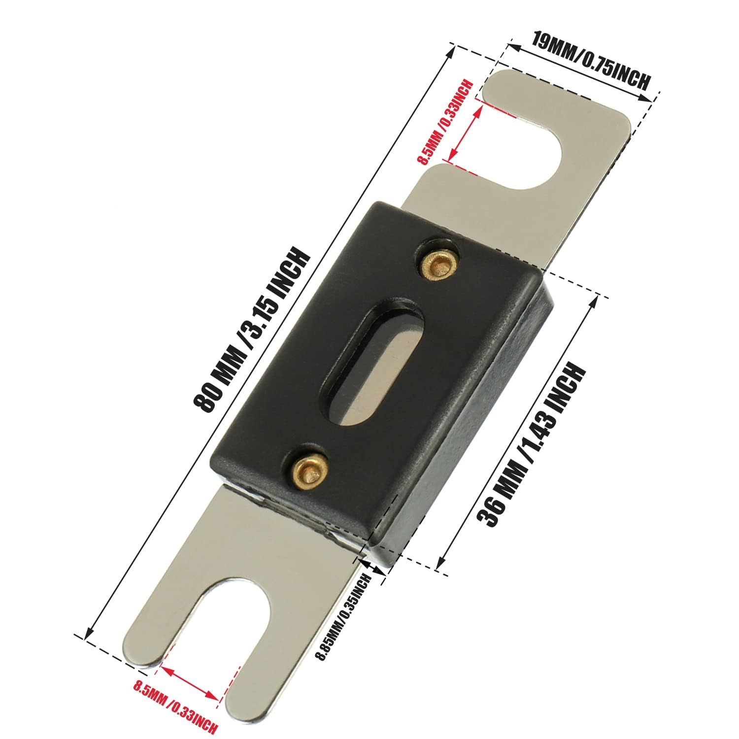 Bojack 0/2/4 Gauge Awg In Line Anl Fuse Holder With 60 Amp Fuse