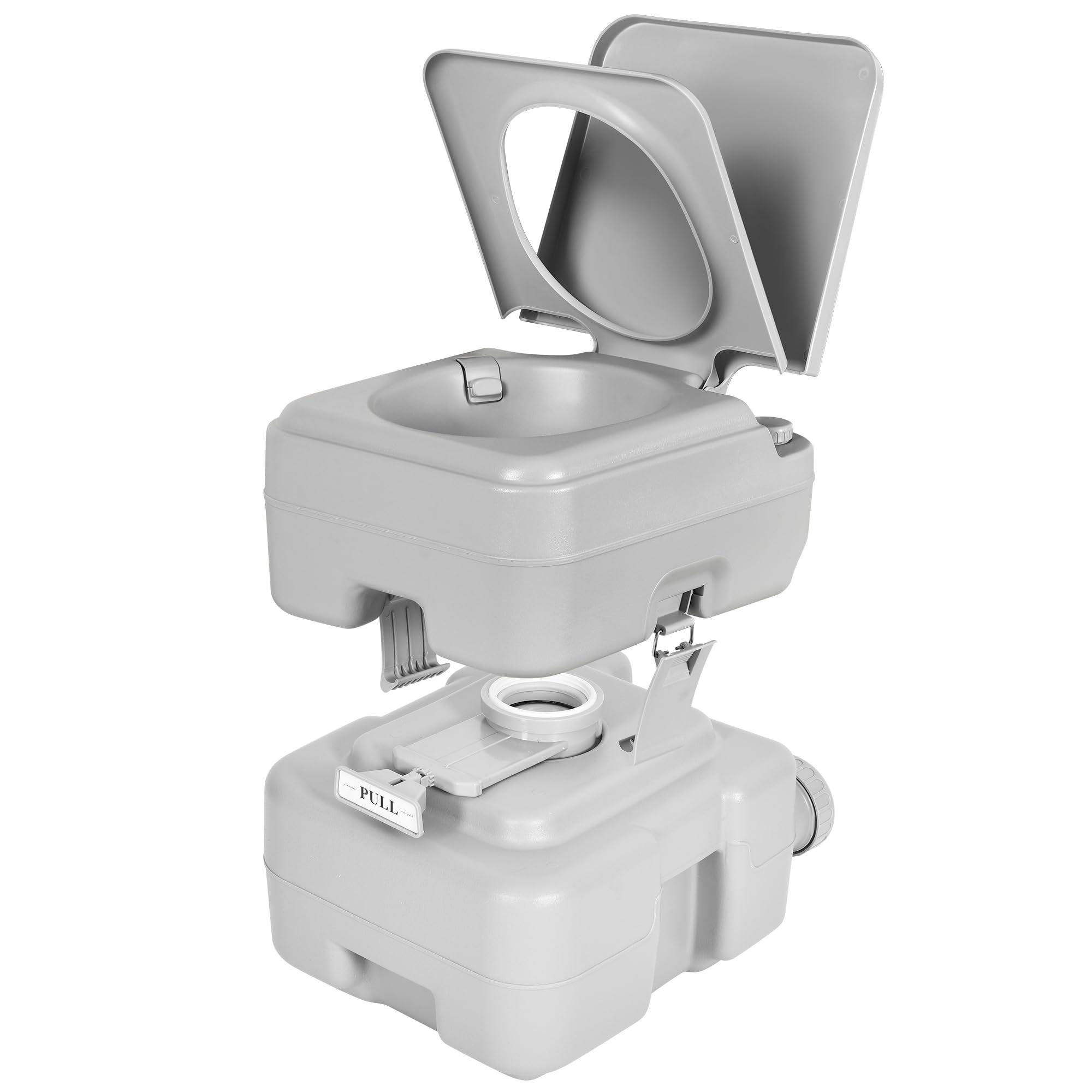 YITAHOME 6.1 Gallon Portable Toilet RV Travel Potty Detachable Waste Tank for Effortless Cleaning, T-Type Water Outlets, Handle 