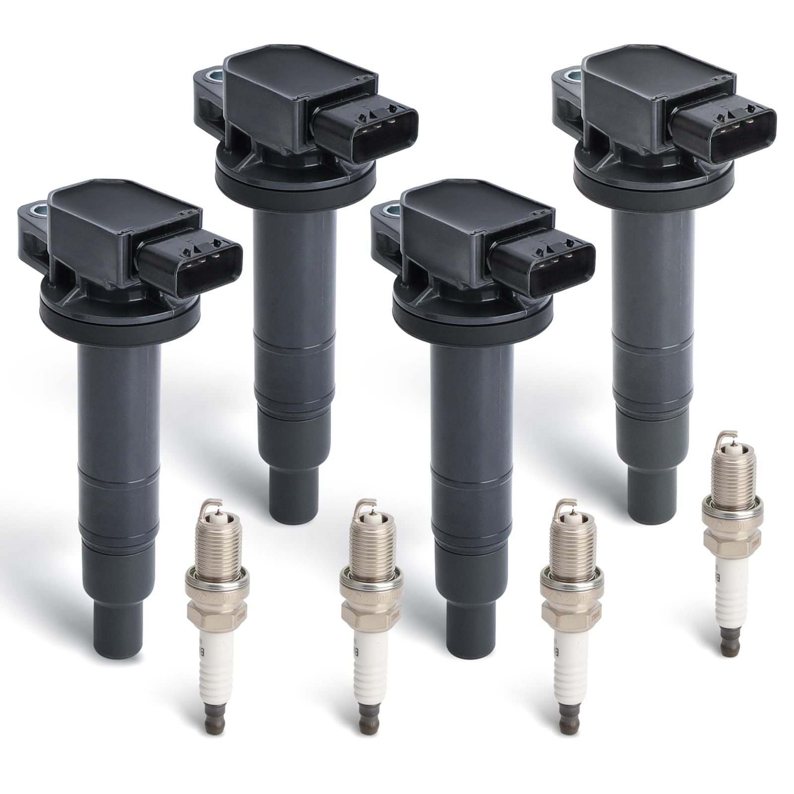 Uf316 Ignition Coil Pack & 7090 Double Iridium Spark Plugs Compatible With 2001-2009 Toyota Prius,2012-2019 Toyota Prius C,2007-