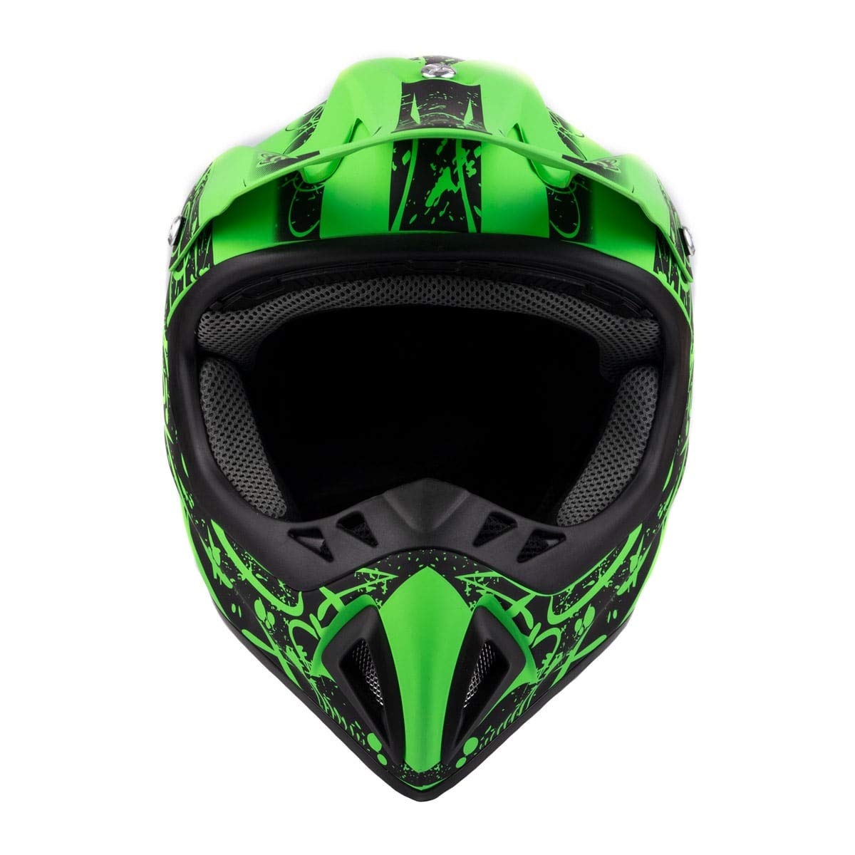 Typhoon Adult Atv Mx Helmet Goggles Gloves Gear Combo Matte Green W/ Green ( Xxl )