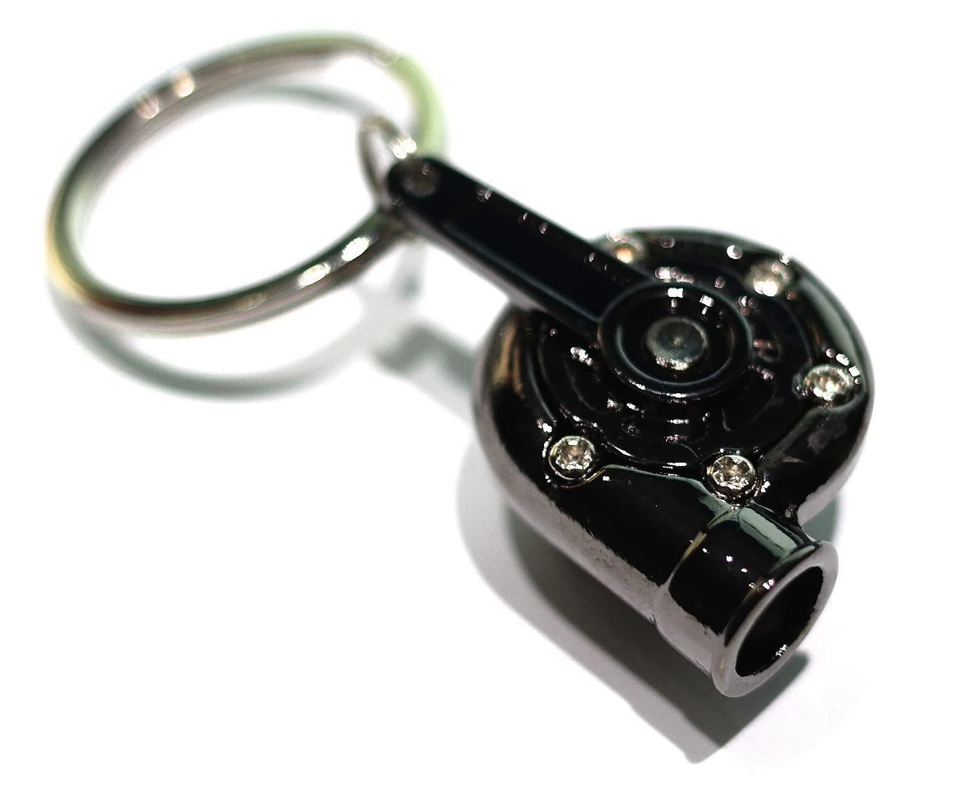 Gt//Rotors Turbo Keychain Metal Spinning Turbocharger Automotive Mini Car Part Keychain Key Ring (Gunmetal Spinning Turbo)