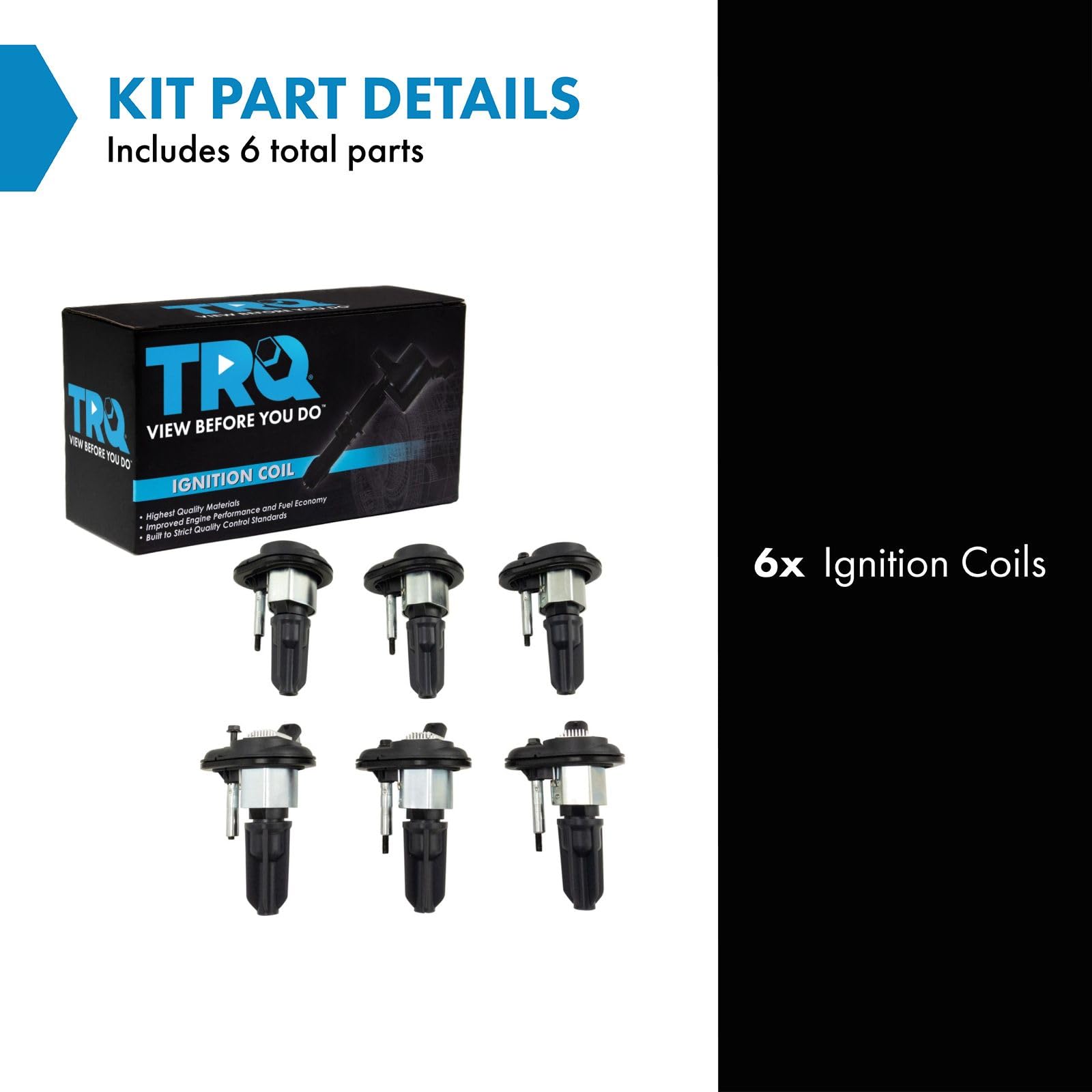 Trq Ignition Coil Set Compatible With 04-05 Buick 02-05 Chevrolet Gmc 03-08 Isuzu 02-04 Oldsmobile 05 Saab