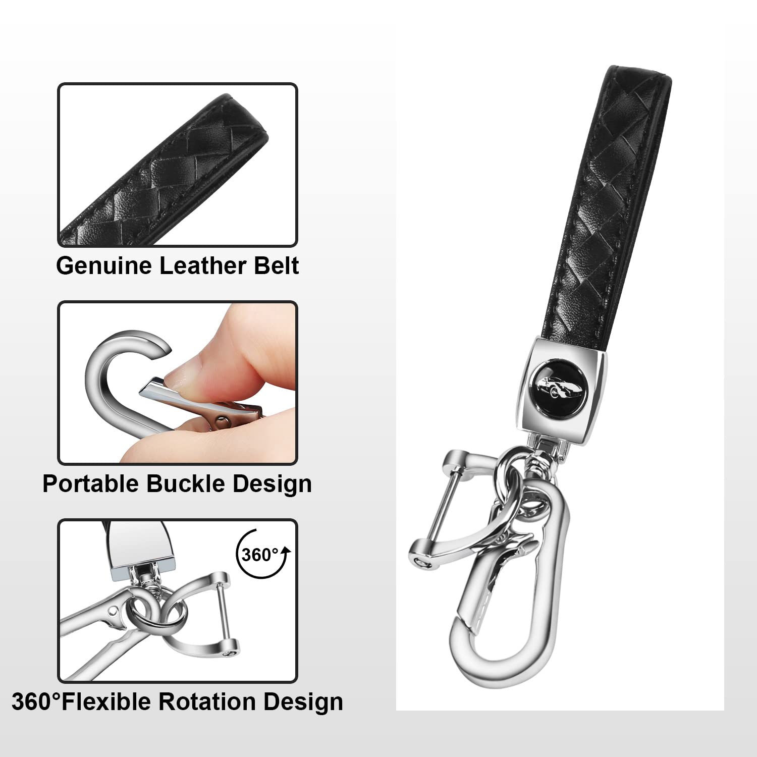 Qbuc For Subaru Key Fob Cover With Leather Keychain,Fit For Forester Crosstrek Outback Ascent Impreza Legacy Subaru 4-Buttons(Si