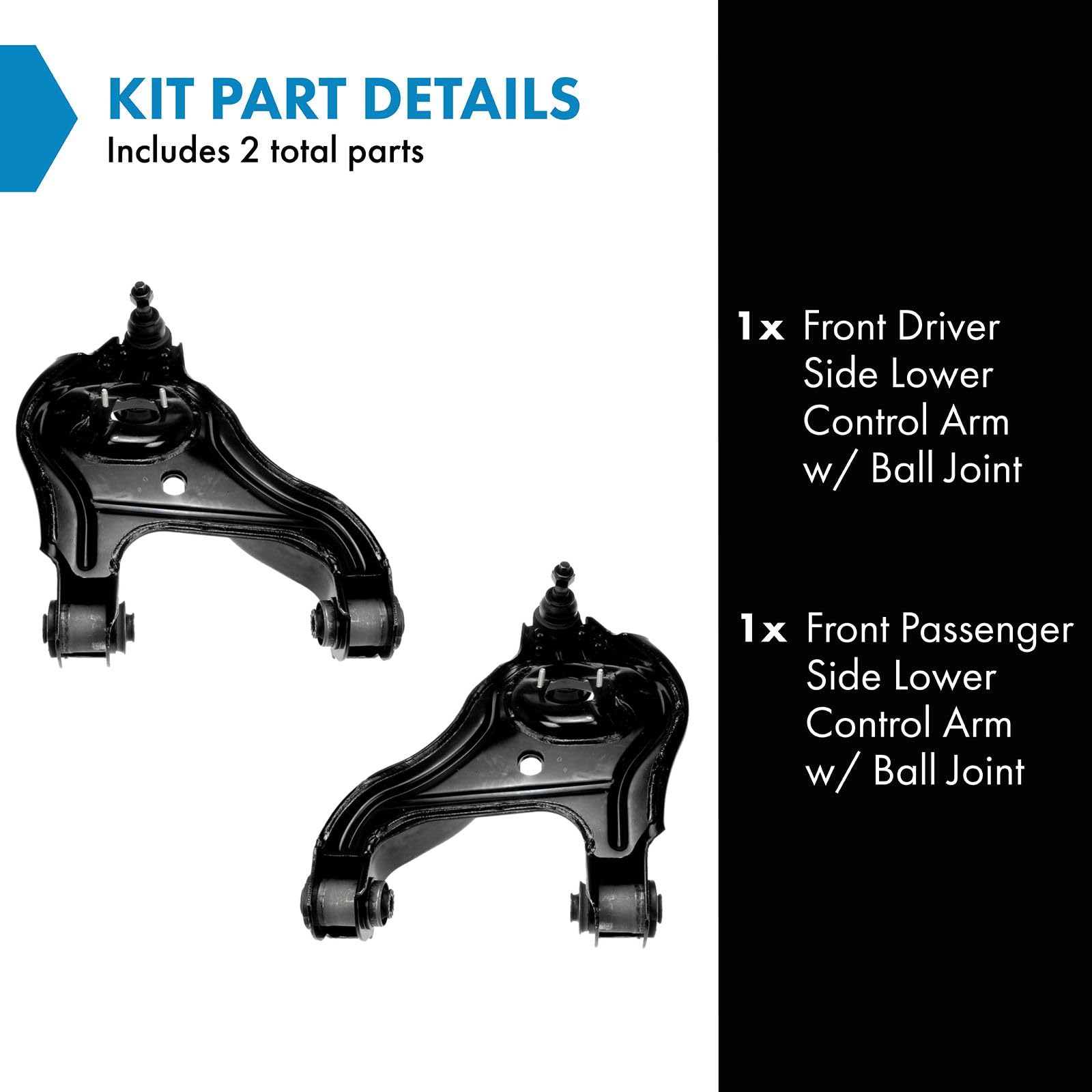 Trq Front Lower Control Arm With Ball Joint Set Compatible With 2003-2010 Dodge Ram 2500 Ram 3500 2011-2013 Ram 2500 2011-2012 3