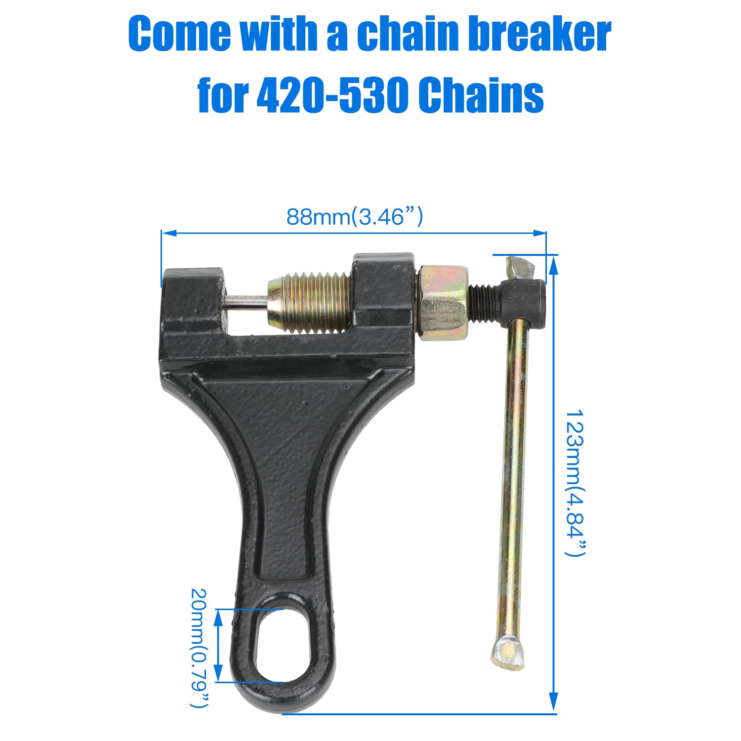 Yoxufa 420 Chain 42 Links With Chain Breaker For Coleman Ct200U Ct200U-Ex Bt200X Baja Warrior Mb200 Trailmaster Massimo Predator