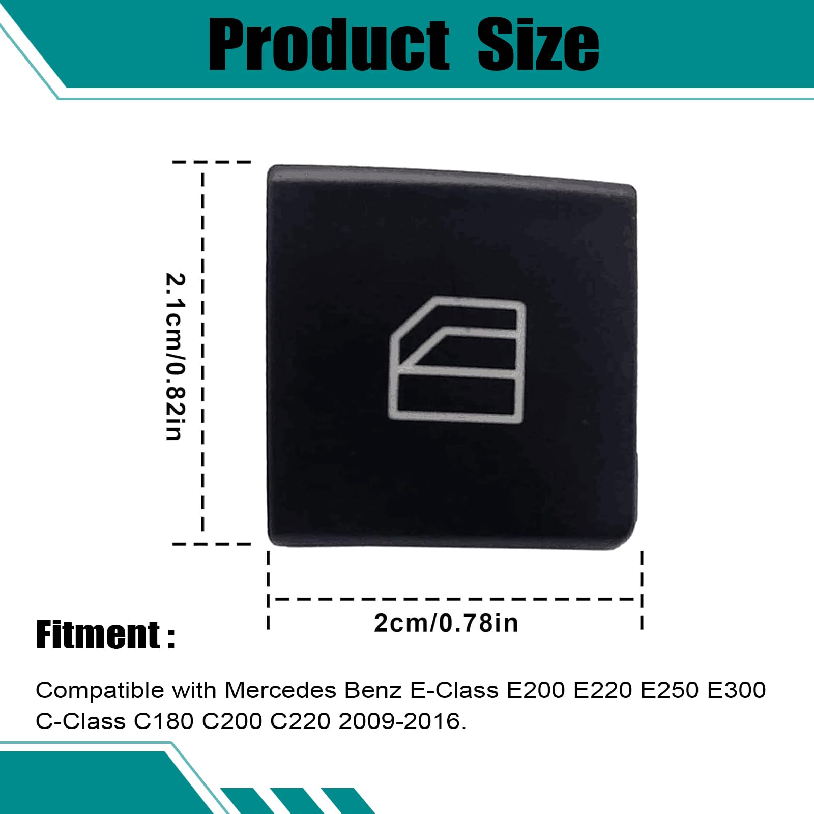 Secosautoparts 4Pcs Window Switch Button Cap Compatible With Mercedes Benz E-Class E200 E220 E250 E300 C-Class C180 C200 C220 20