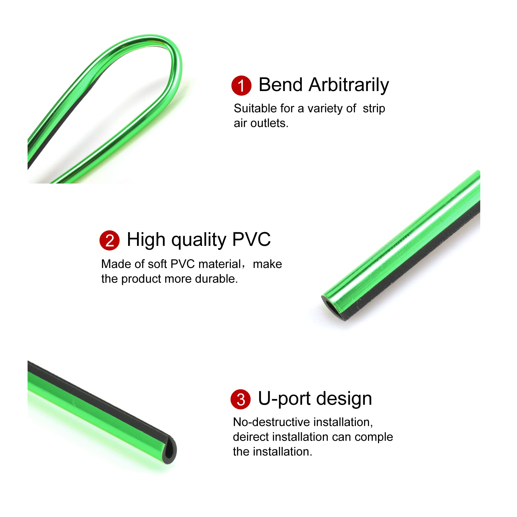 LivTee 20 Pieces Car Air Conditioner Decoration Strip for Vent Outlet, Universal Waterproof Bendable Air Vent Outlet Trim Decora