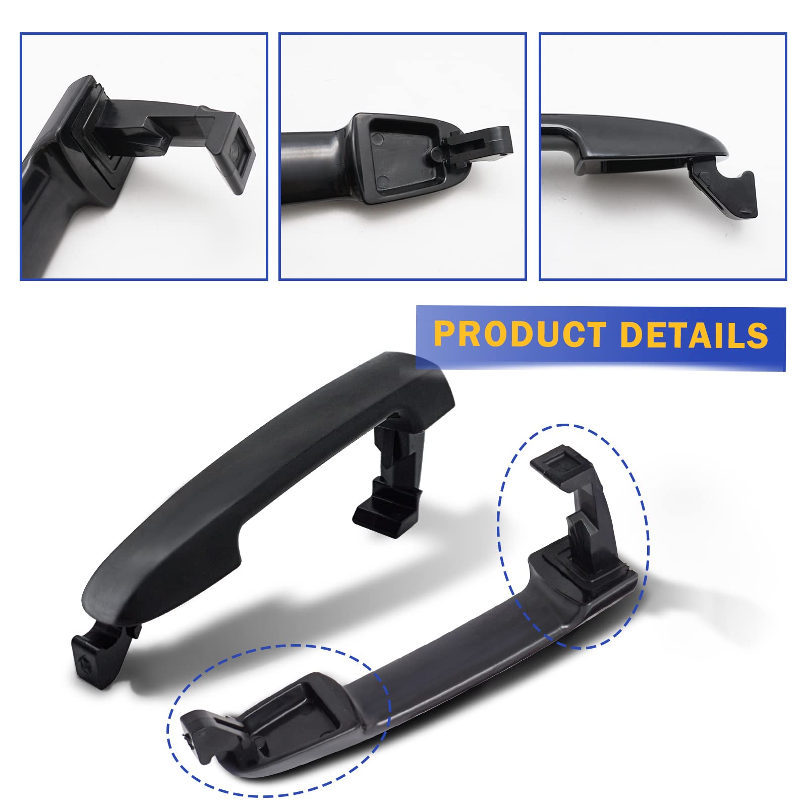 X4Xz 4Pcs Front Rear Left Right Exterior Door Handle Driver Passenger Side For 2006-2010 Hyundai Sonata 826513K000