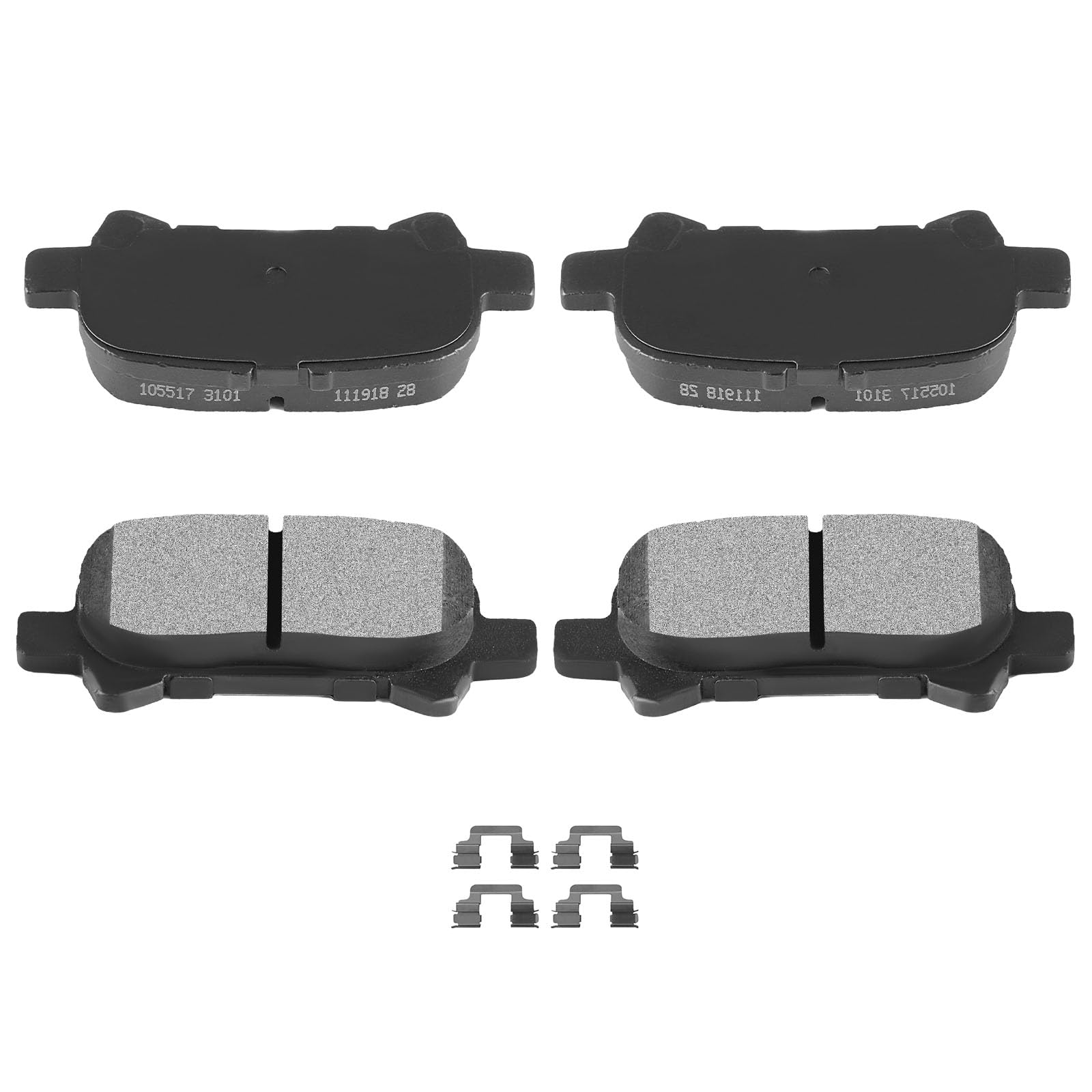 Automuto 4Pcs Rear Semi-Metallic Disc Brake Pads Set D828 For Toyota Avalon 2000-2007, Camry 2000-2006, Solara 1999-2008