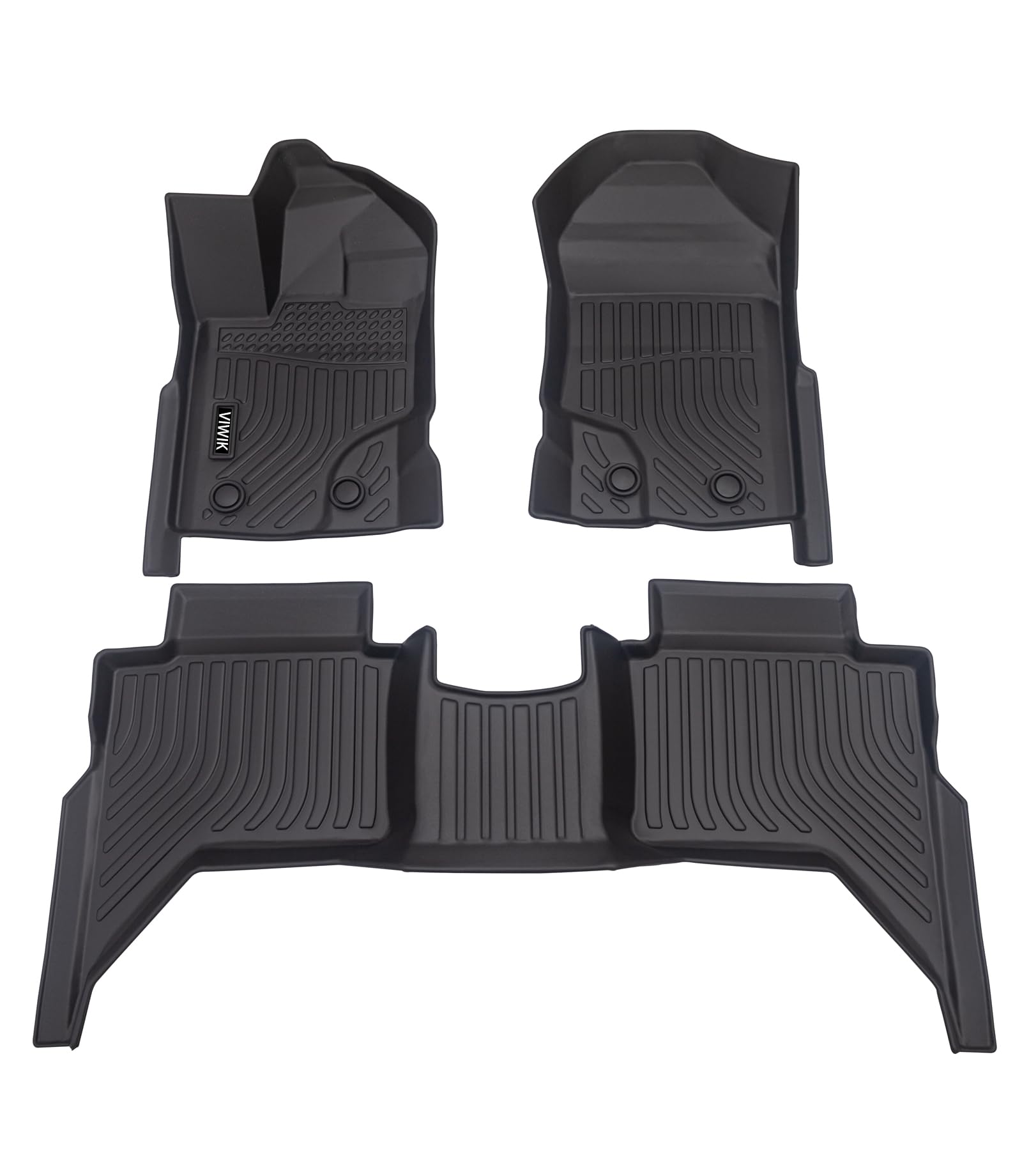 Viwik Floor Mats For Ford Ranger 2023 2022 2021 2020 2019 Supercrew Cab, All Weather Truck Liners, Tpe Rubber Car Mats Front And