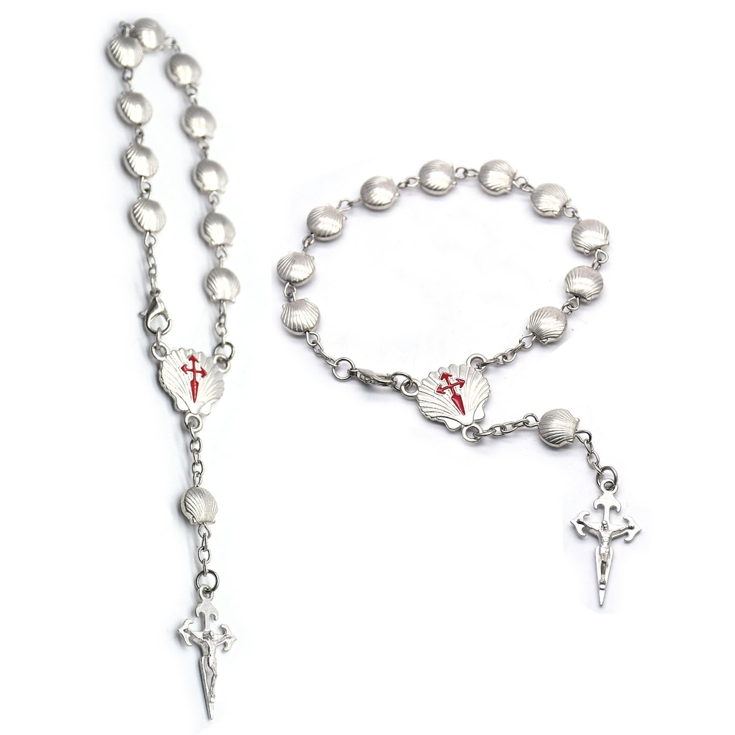 EDINGM 2 Pieces Car Rearview Mirror Auto Rosary Religious Car Mirror Hanging Accessories for Car Personalized Protection Charm f