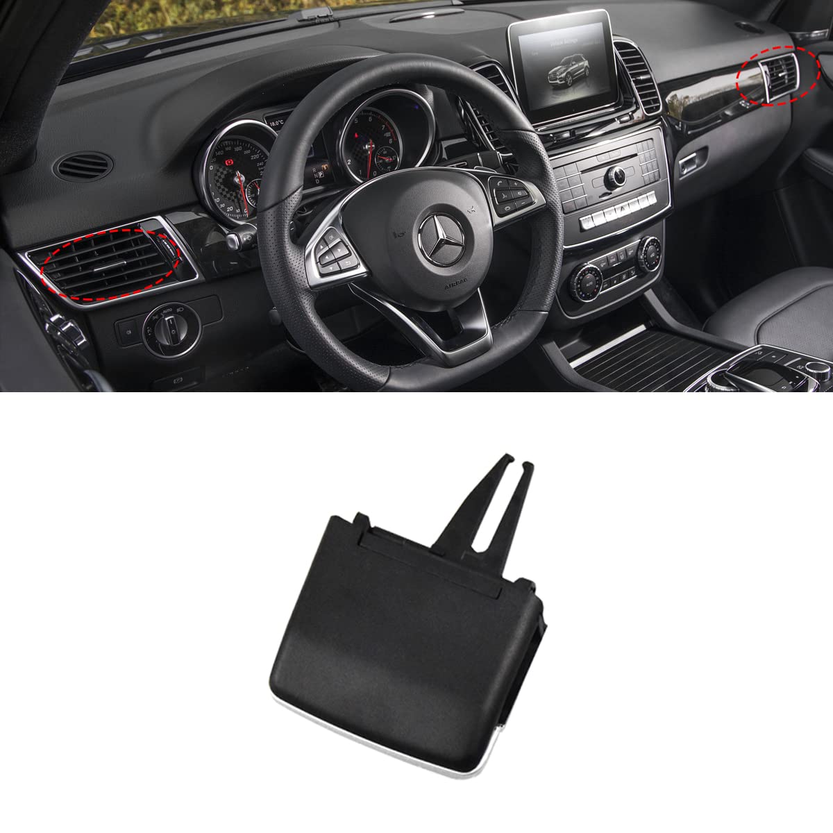 Moonlinks Compatible With Mercedes Benz Front Left Right Air Vent Clips Tabs, Front Row Air Grille Tabs Clip For W166 Ml Class 2