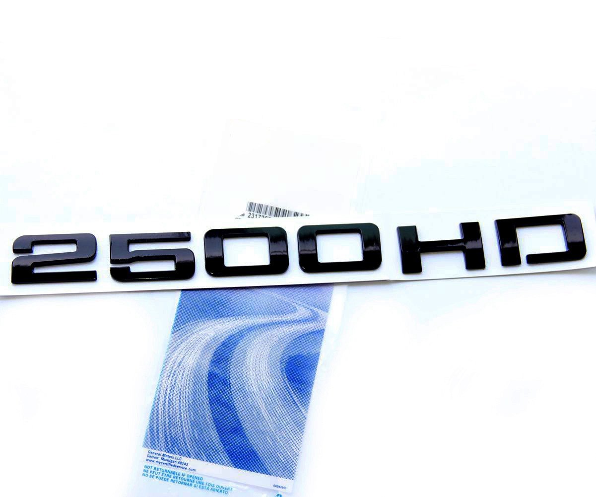 Yoaoo 2X OEM Black 2500Hd 2500 Hd Nameplates Emblems Badges Alloy Glossy for Gm Silverado Sierra