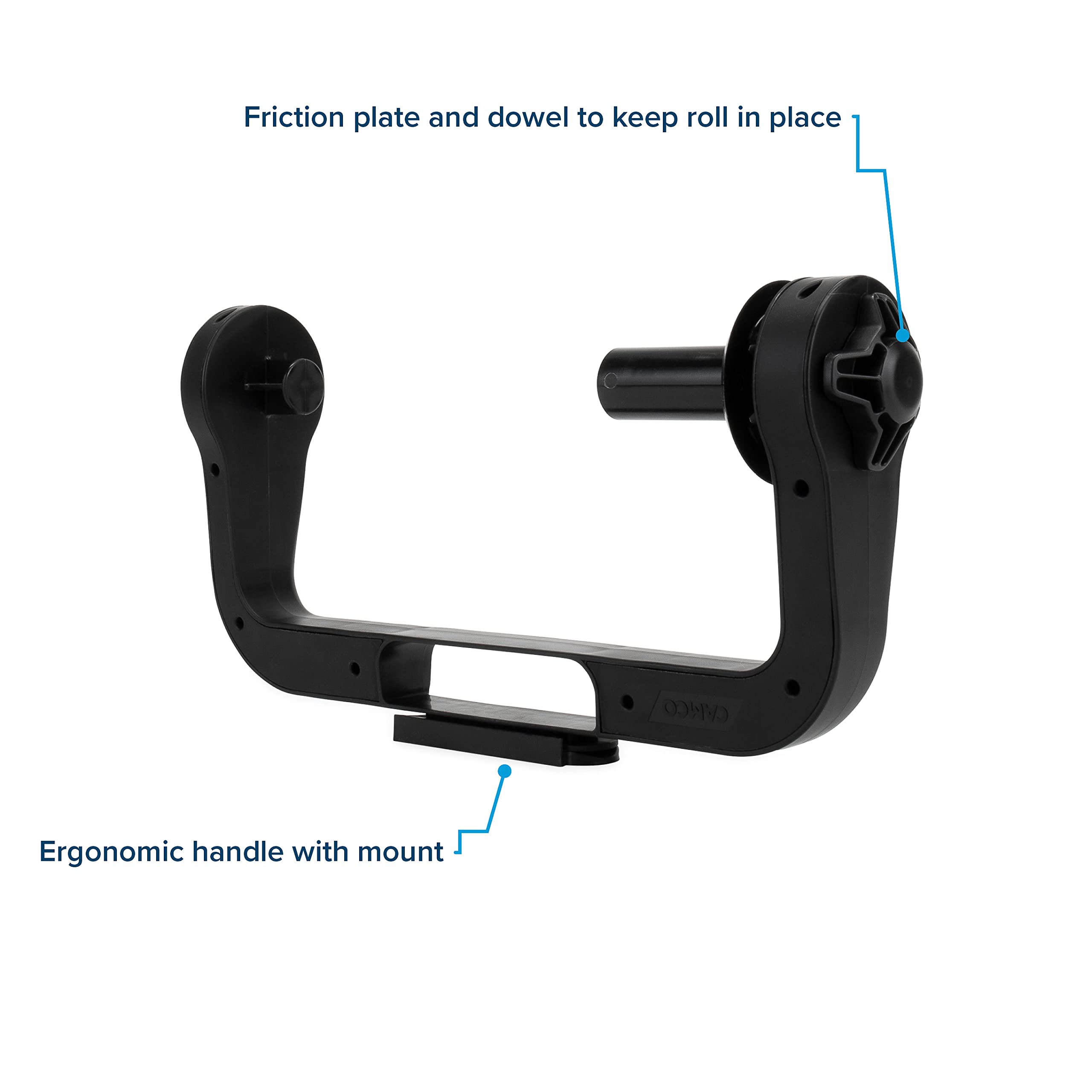 Camco Paper Towel Holder | Ideal For Compact Areas | Features Mountable Design And Adjustable Side Knob | Black (57115)