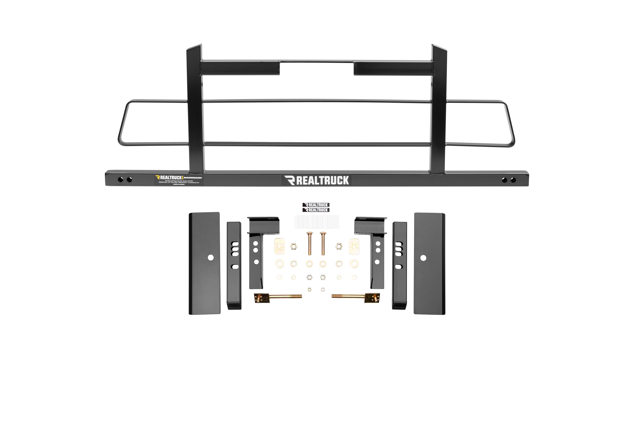 RealTruck Backrack Hardware Kit for use w/Low-Profile Tonneau, Black, No Drill | 40120 | Fits 2007-2018 Chevrolet/GMC Silverado/