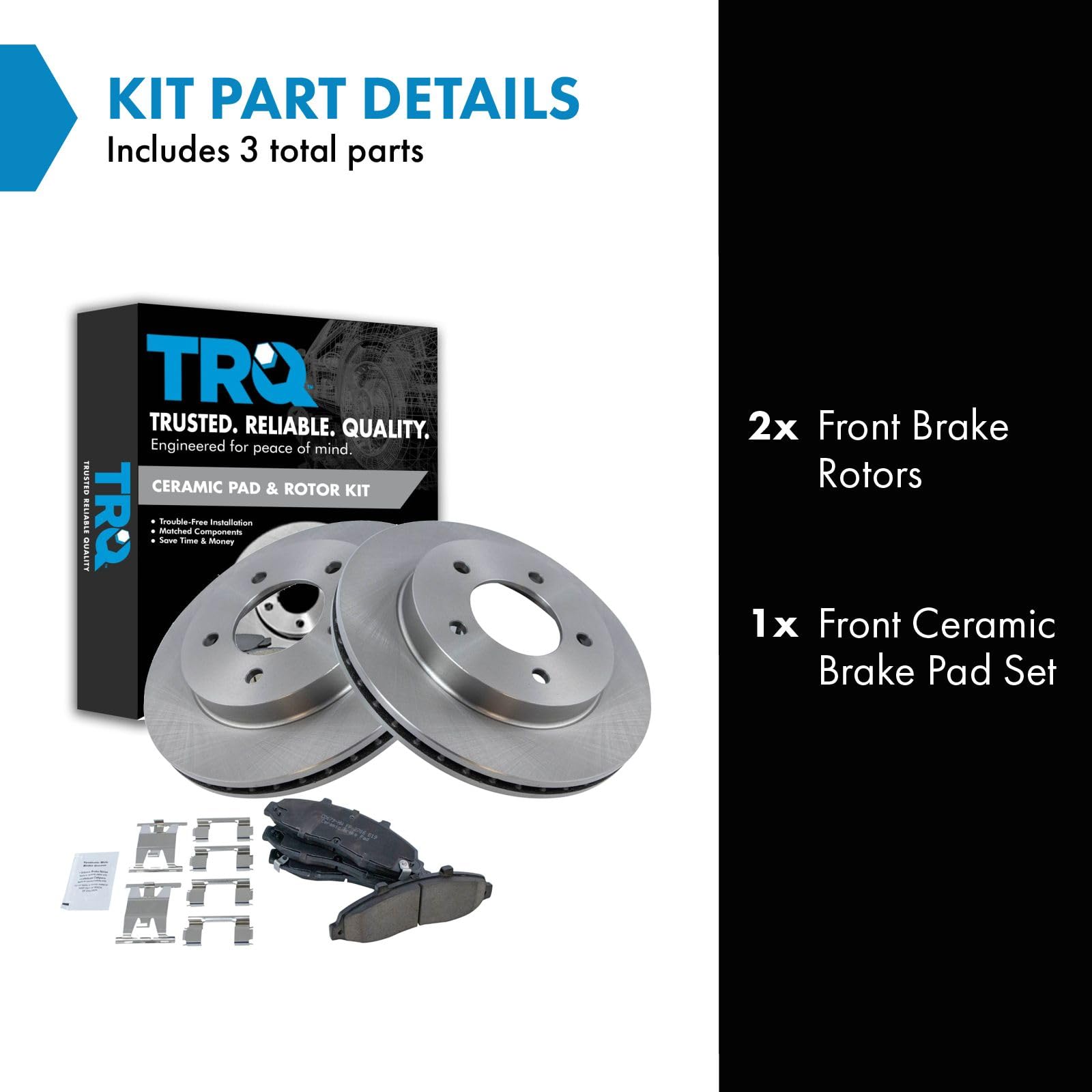 Trq Front Premium Posi Ceramic Disc Brake Pad & Rotor Kit For Ford F150