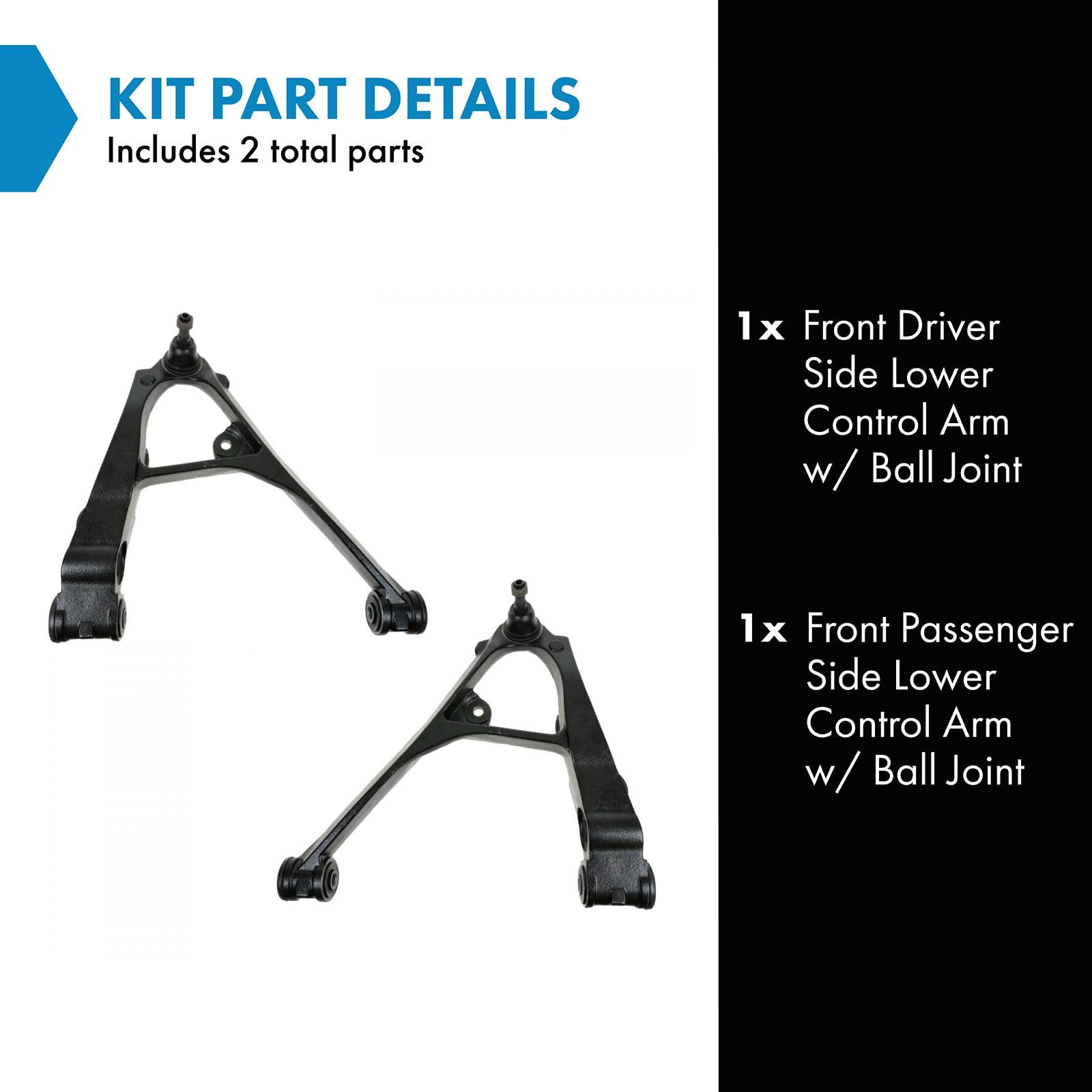 Trq Front Lower Control Arm With Ball Joint Set Compatible With 02-06 Cadillac 99-14 Chevrolet Gmc