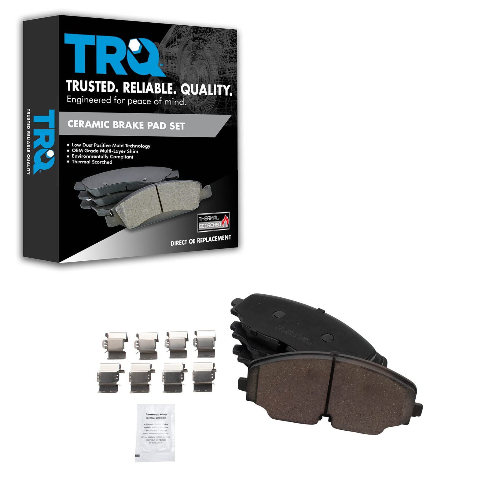 Trq Front Brake Pads Ceramic Compatible With 2018-2021 Volkswagen Atlas 2020 Atlas Cross Sport