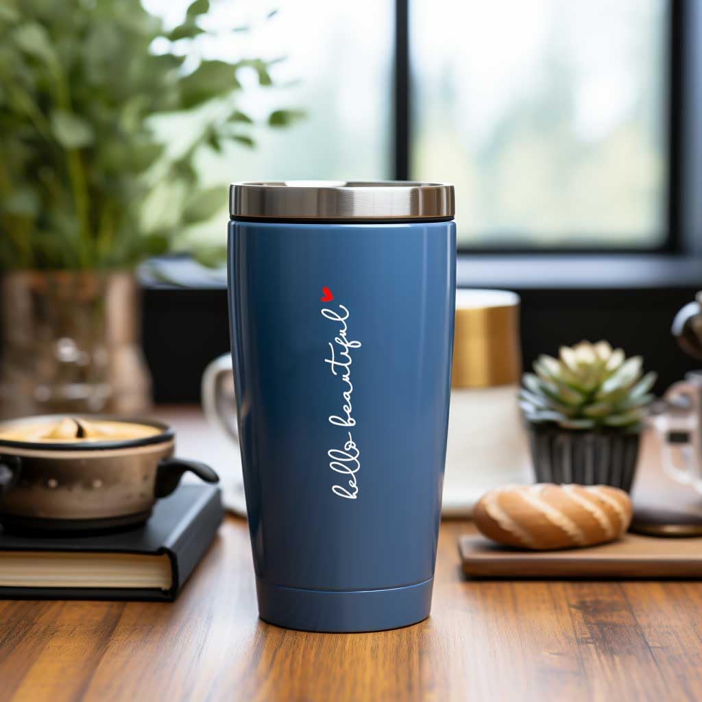 2 X Hello Beautiful Cup Tumbler Vinyl Sticker, Affirmation Sticker, Water Bottle Sticker, Laptop Sticker, Water Bottle Vinyl, St