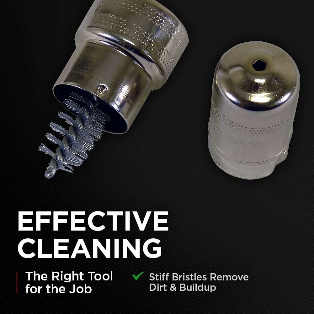 Schumacher Electric Baf-Bi Battery Terminal Cleaning Brush For Automotive, Marine, And Power Sport Batteries, With One-Year Limited Warranty, Chrome, 1 Unit