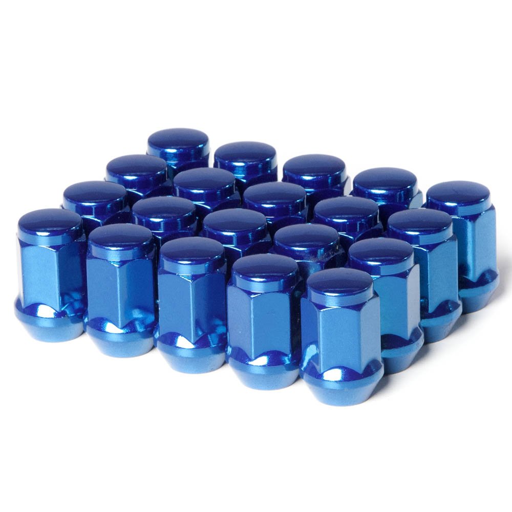 Circuit Performance 12X1.5 Blue Closed End Bulge Acorn Lug Nuts Cone Seat Forged Steel (20 Pieces)