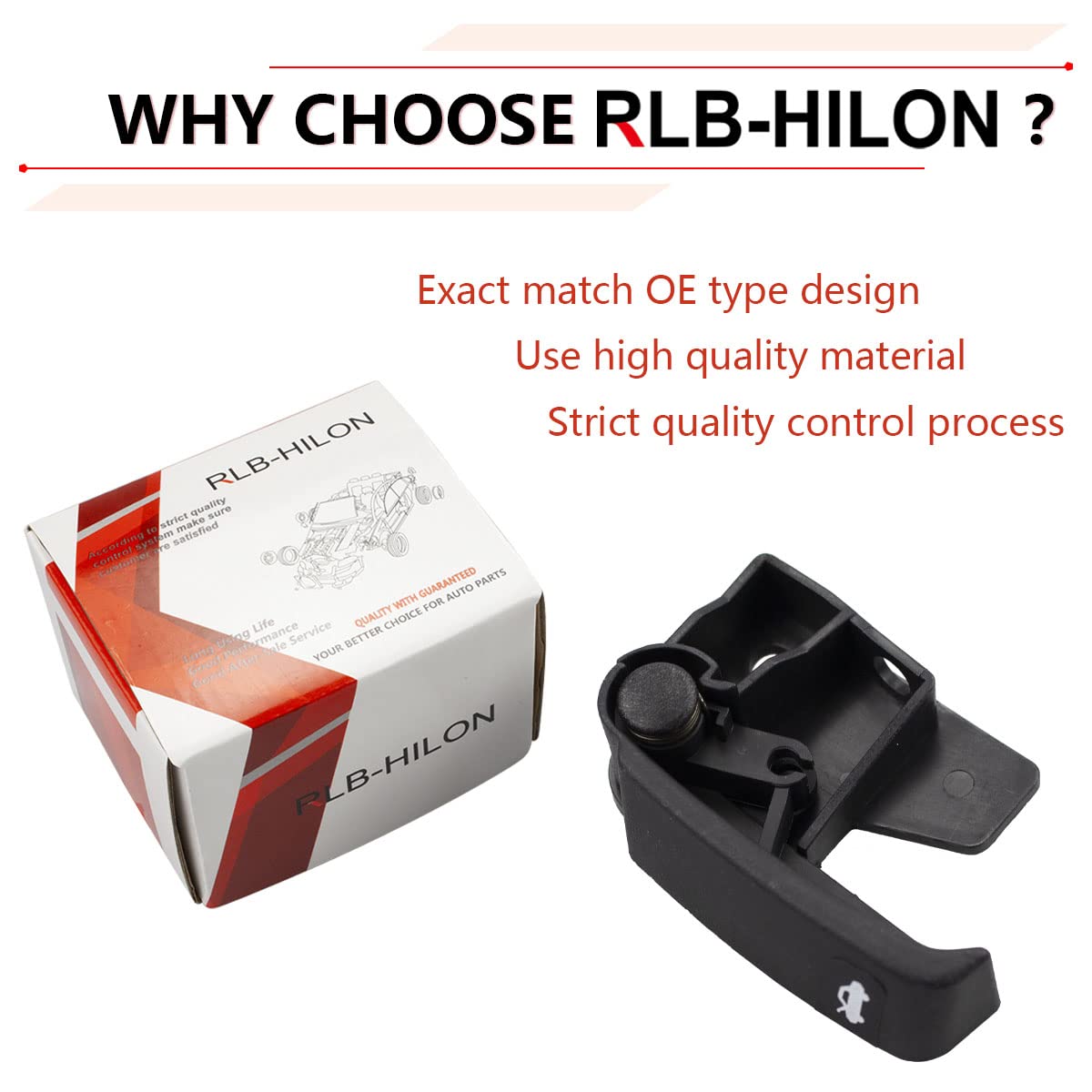 RLB-HILON Hood Release Handle Compatible with Chevy Silverado 1500 2500 3500 Suburban Tahoe GMC Sierra Yukon, for 15741109, Hood