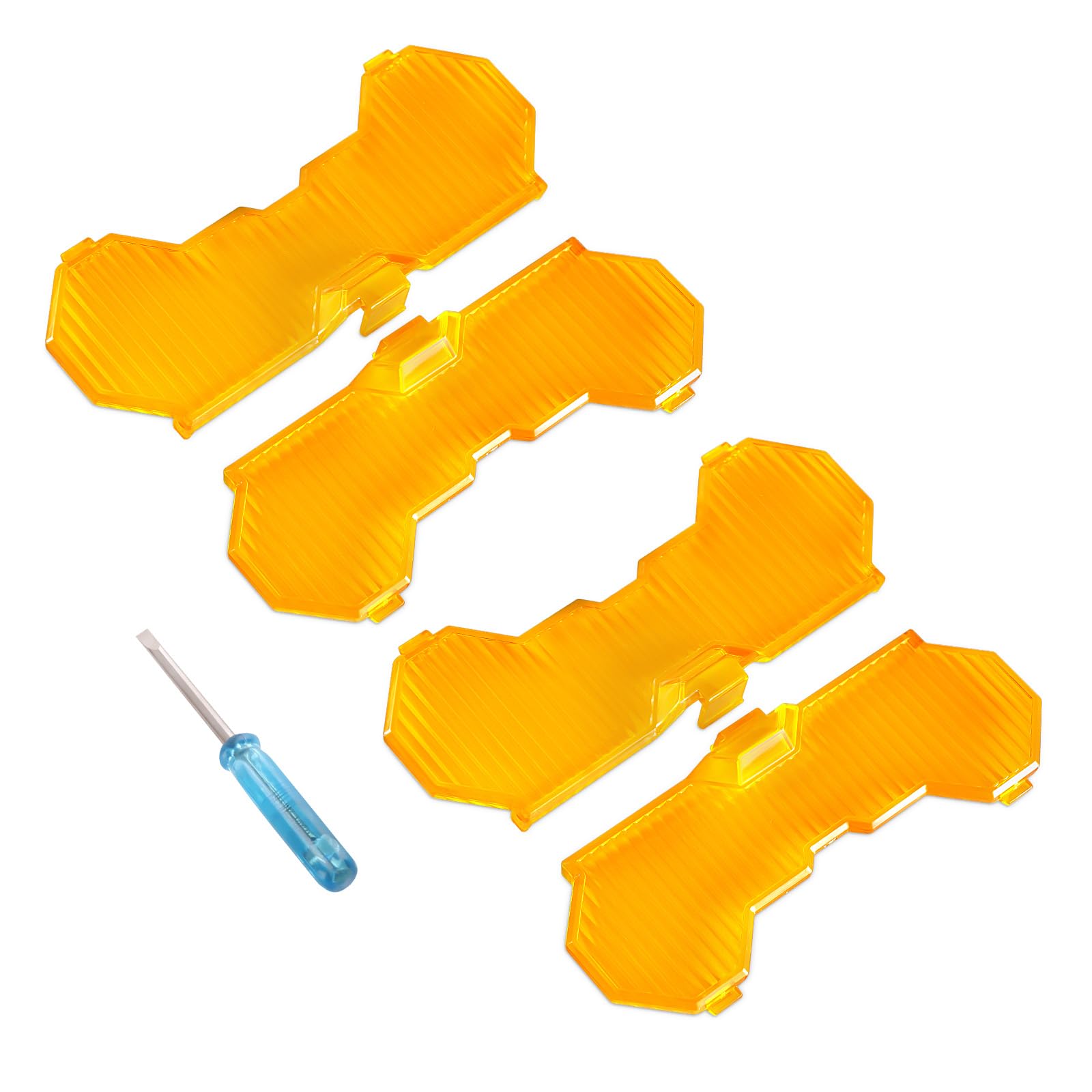 maXpeedingrods 7 Inch Round Amber Light Covers 4PCS Off-Road Light Cover Amber Flood Beam Swappable Offroad Lights Cap PC Protec