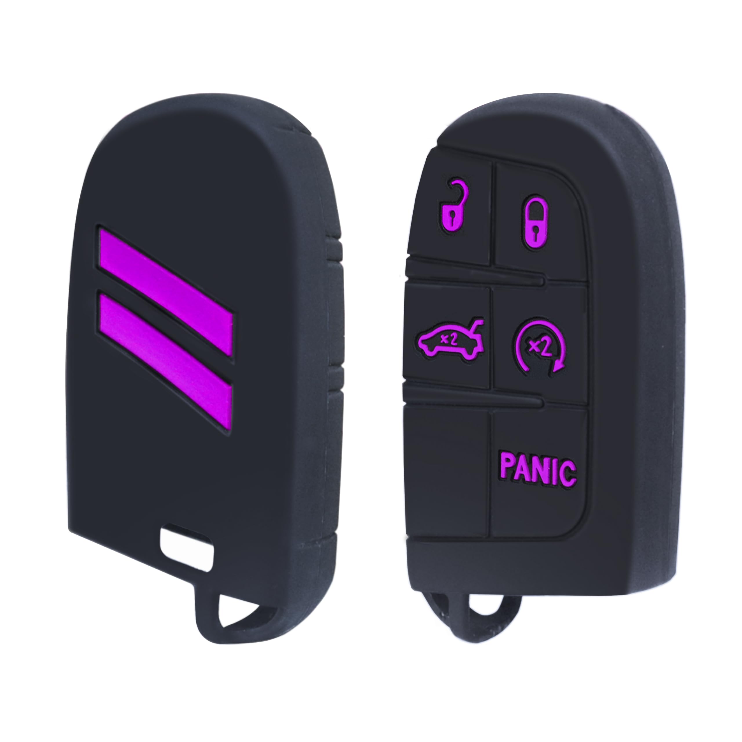 YOSRTER 1 Pack Silicone Key Fob Cover Protector for Challenger Charger Durango Journey Dart 5 Buttons Keyless Key Shell Fit for 