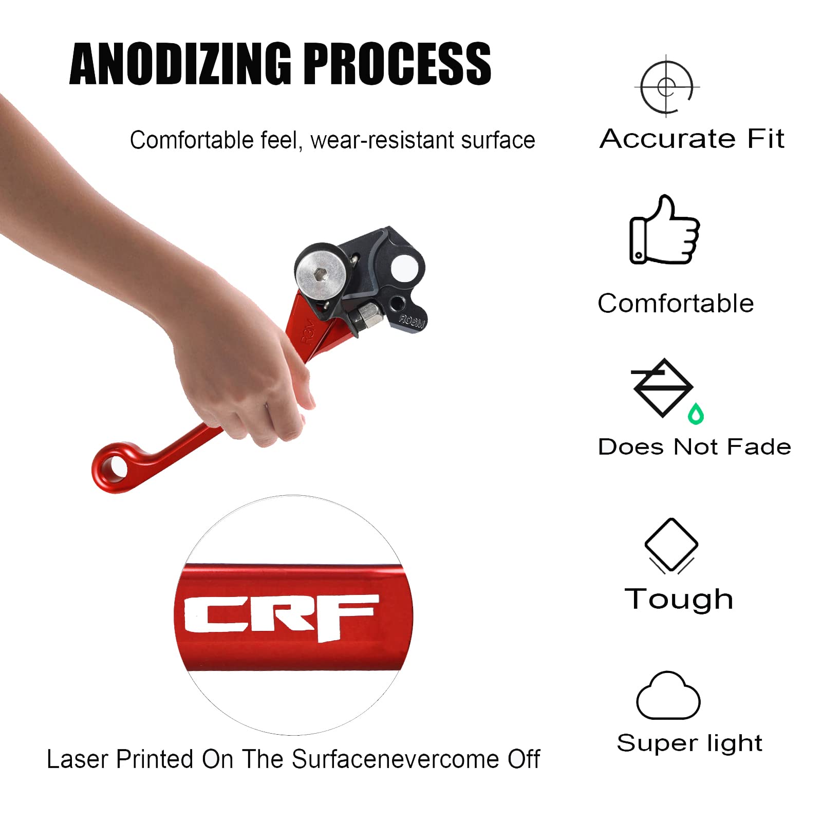 Adsspro Motorcycle Billet Foldable Brake Clutch Lever Handle Cnc Aluminum Pivot For Crf150F Crf230F 2003-2020 Crf250F 2019-2022 Crf 230F 230 F 150F 150 250 250F Dirt Pit Bike Motocross Motorbike