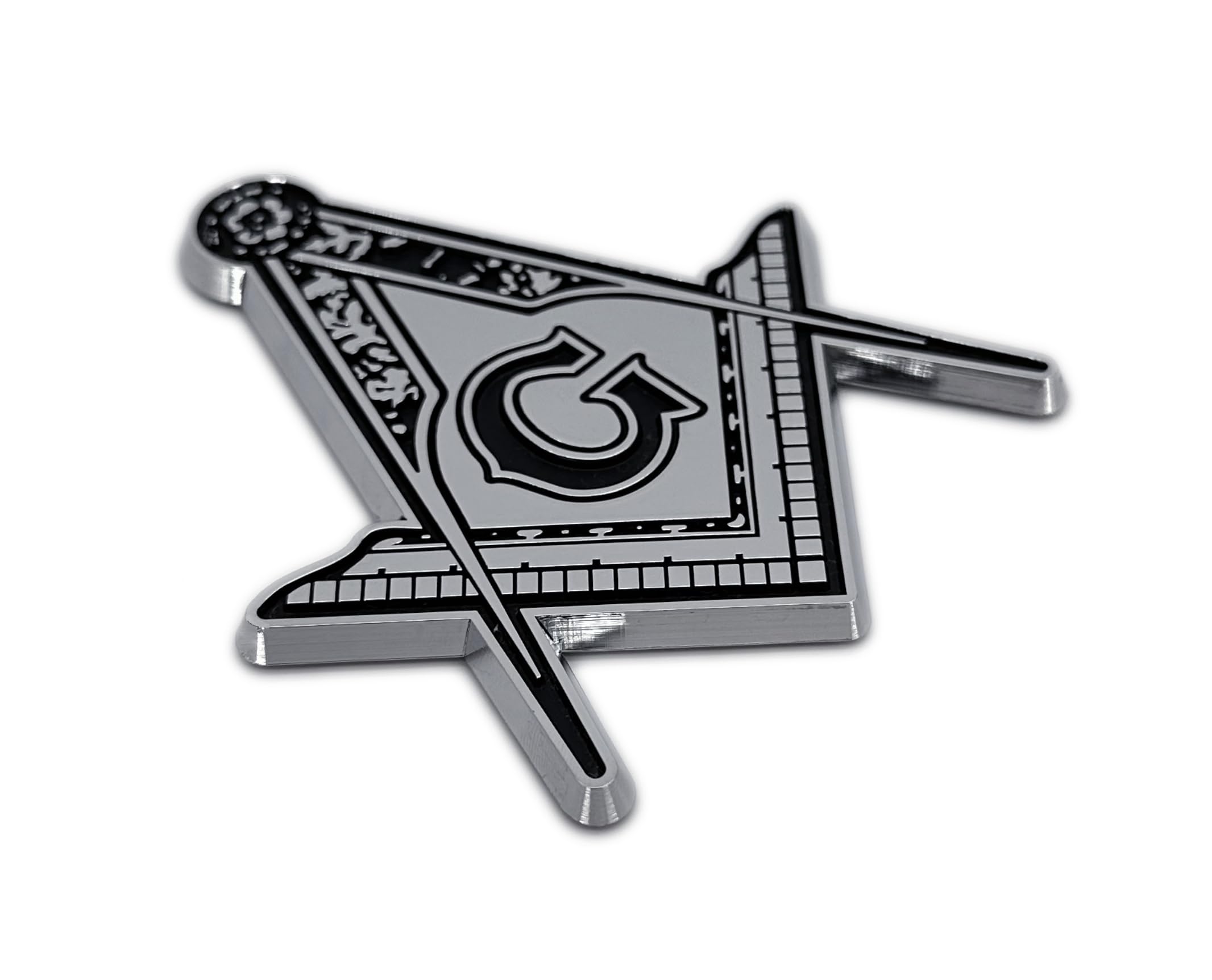 Elektroplate Officially Licensed Masonic Oem Chrome Emblem For Cars, Trucks, And All Auto | Universal Fit At 2.9 X 3.25 | Weatherproof