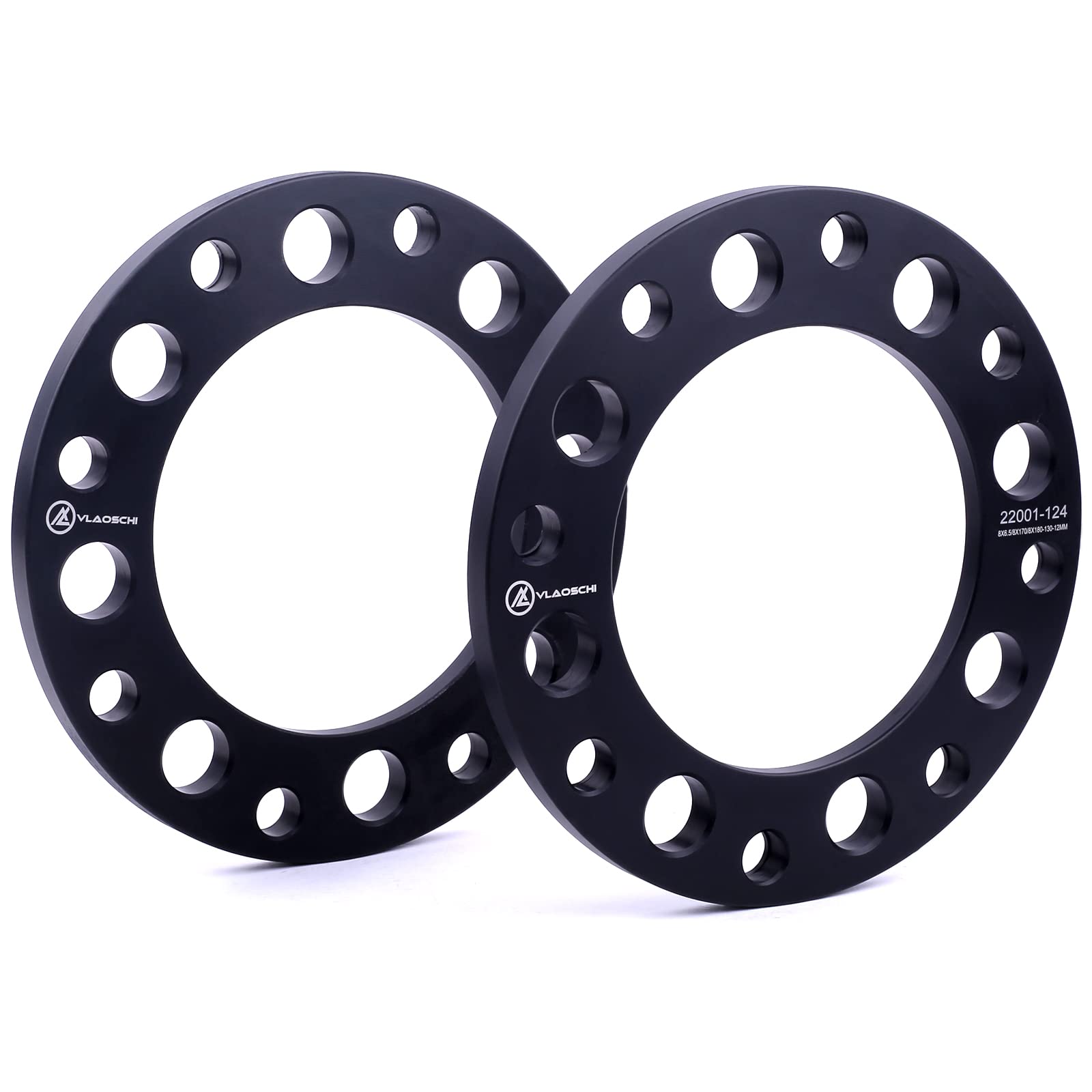 Vlaoschi Black 8 Lug 8X200 8X210 Wheel Spacers 1/2 Inch Compatible With Chevy-Gmc-Ford-Ram 2011-2023 Silverado/Sierra Dually 350